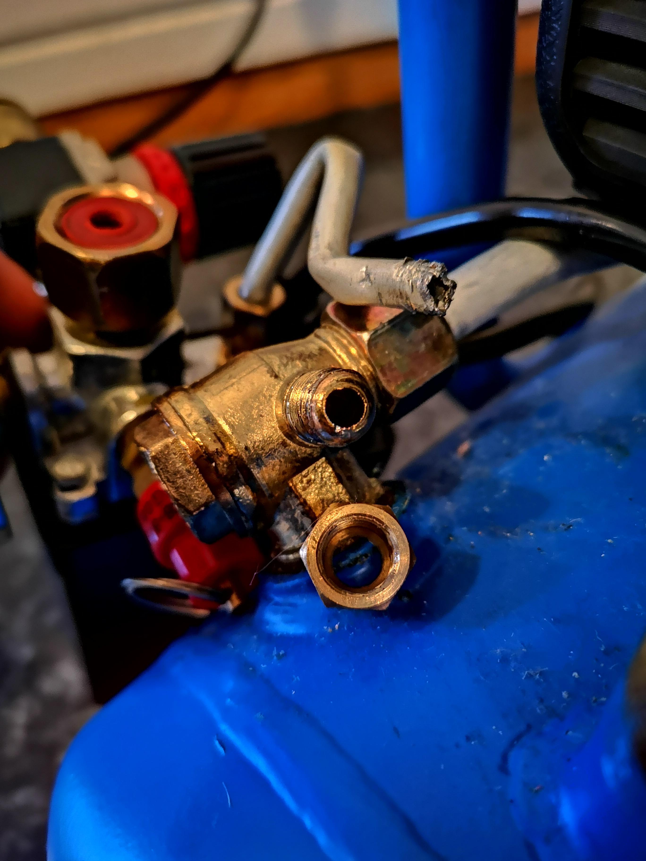 How do I fix these leaky air compressor fittings? Details in comment
