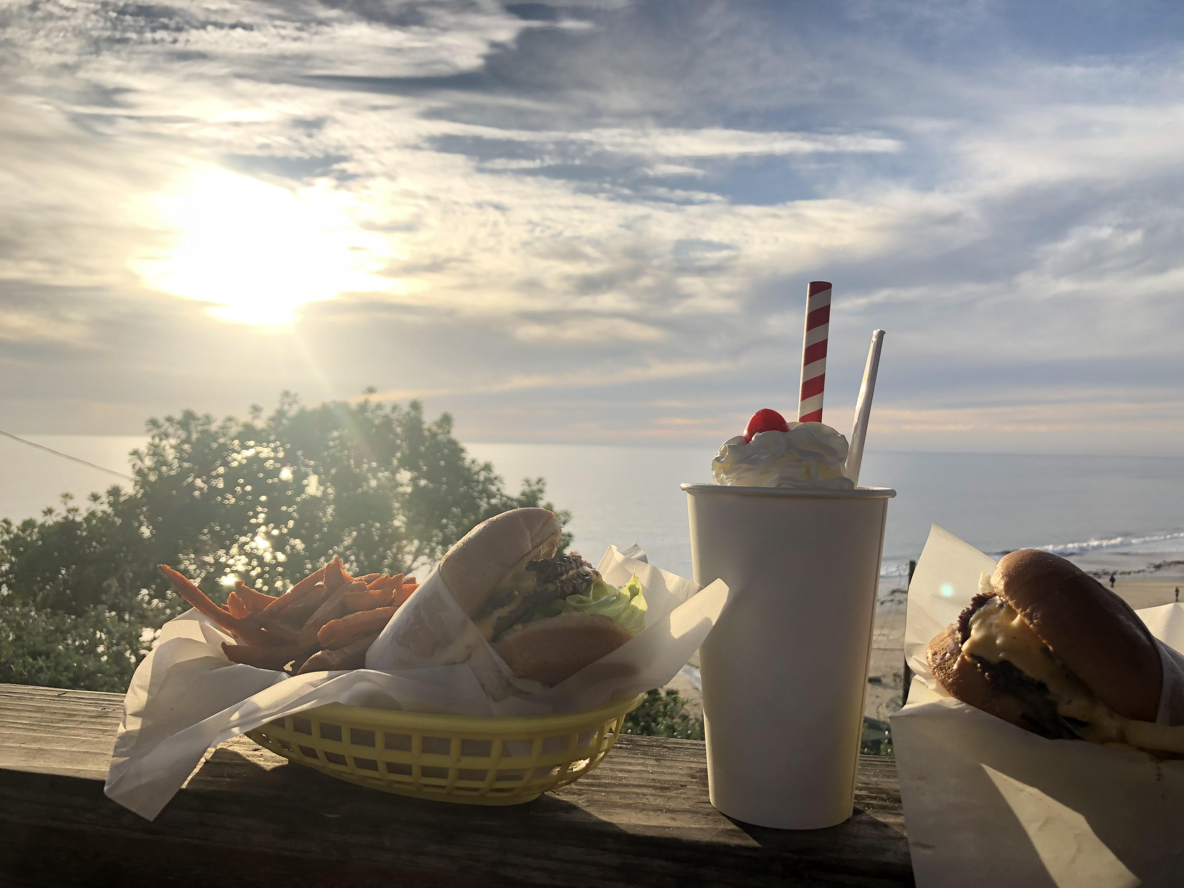 Shake Shack, Crystal Cove, Ca. Dirty wee burger, fries and a vanilla