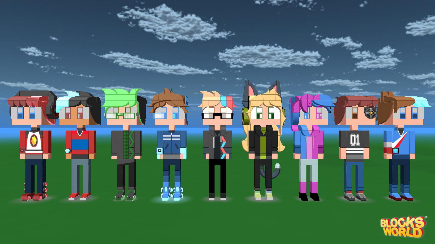 Here’s a Group Photo of Me and all of my Friends from Blocksworld (If