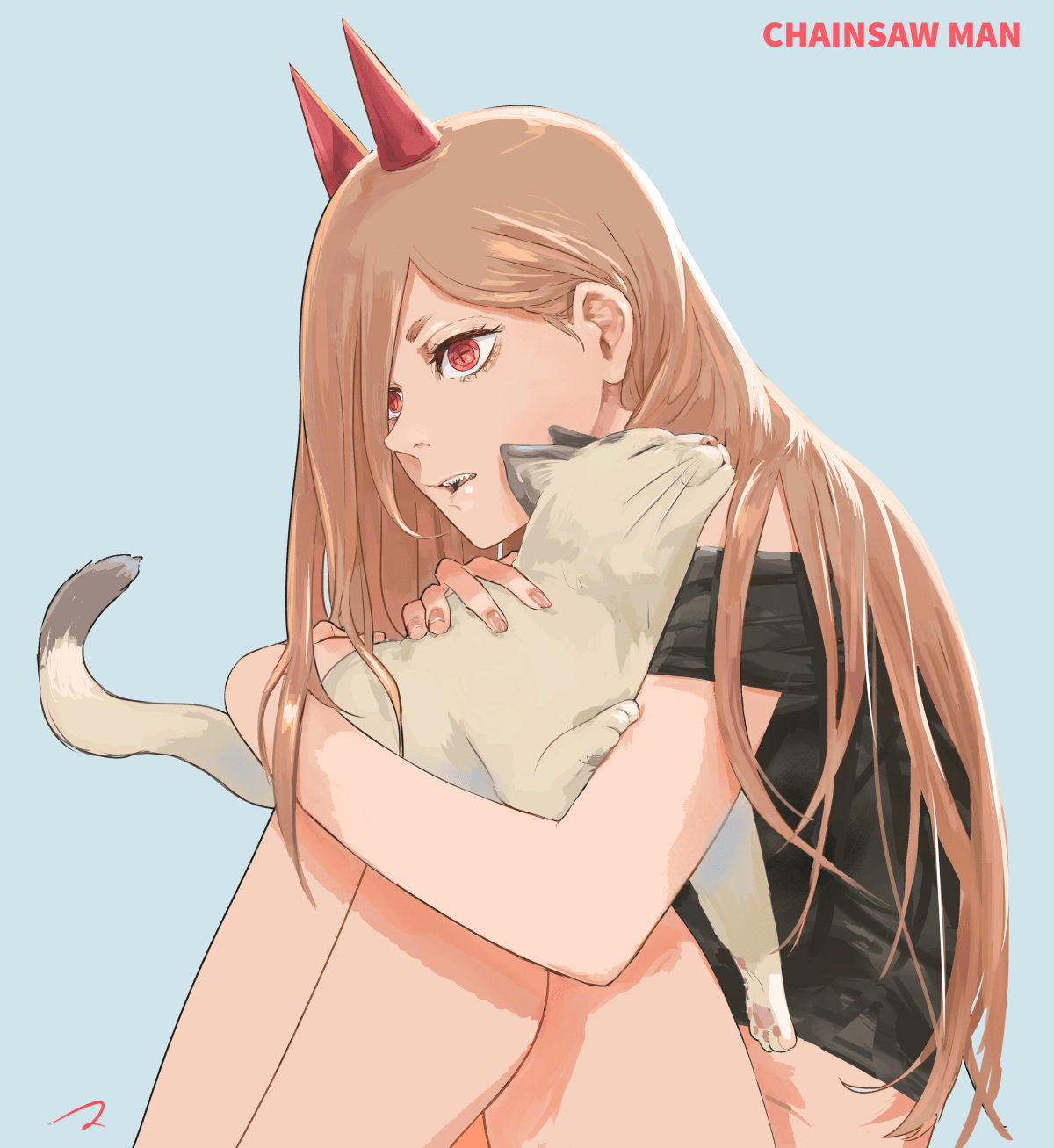 [ART] Power and Meowy [Chainsaw Man] manga