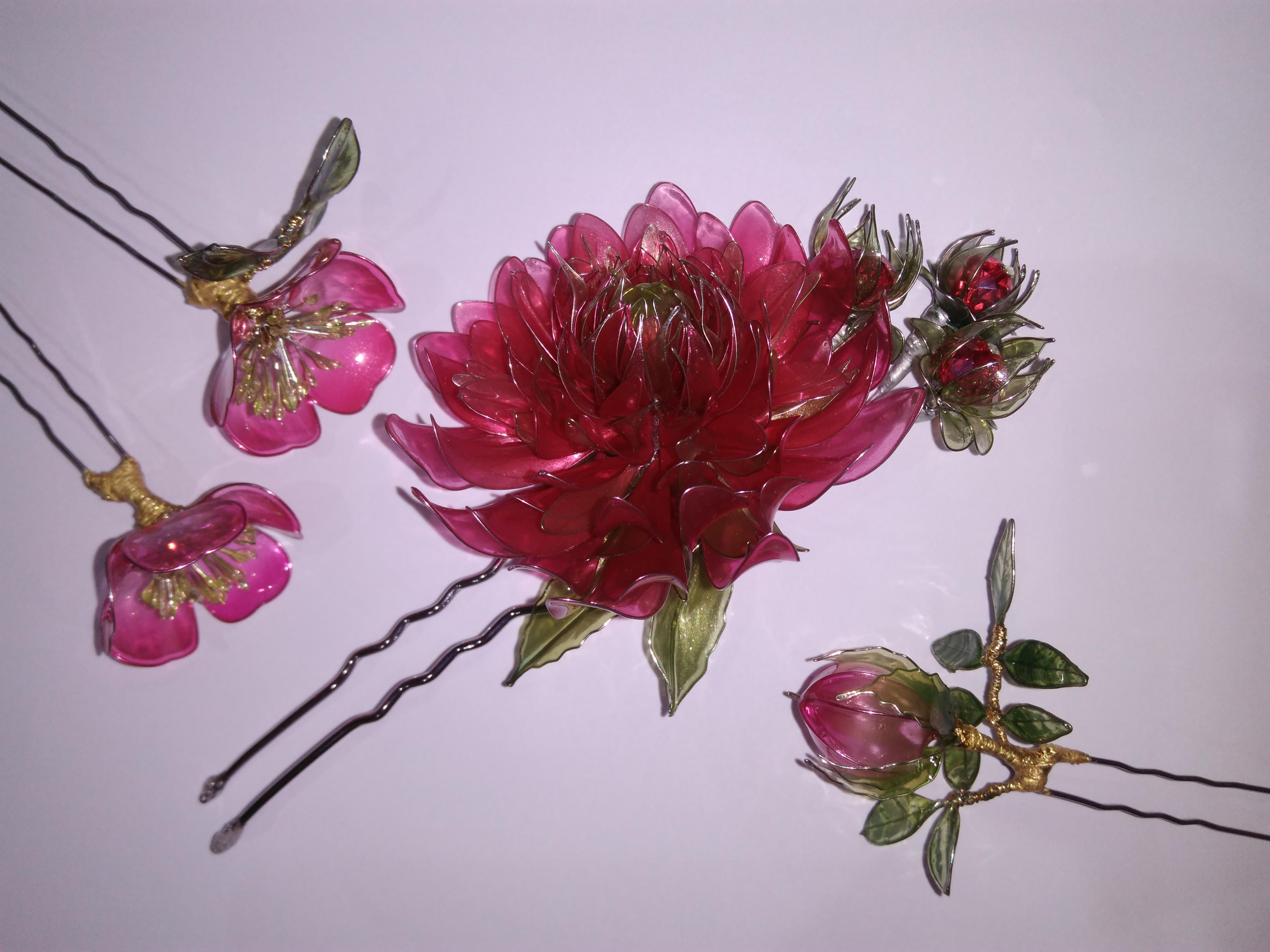 Handmade flowers hair accessories made from wire and resin r/handmade