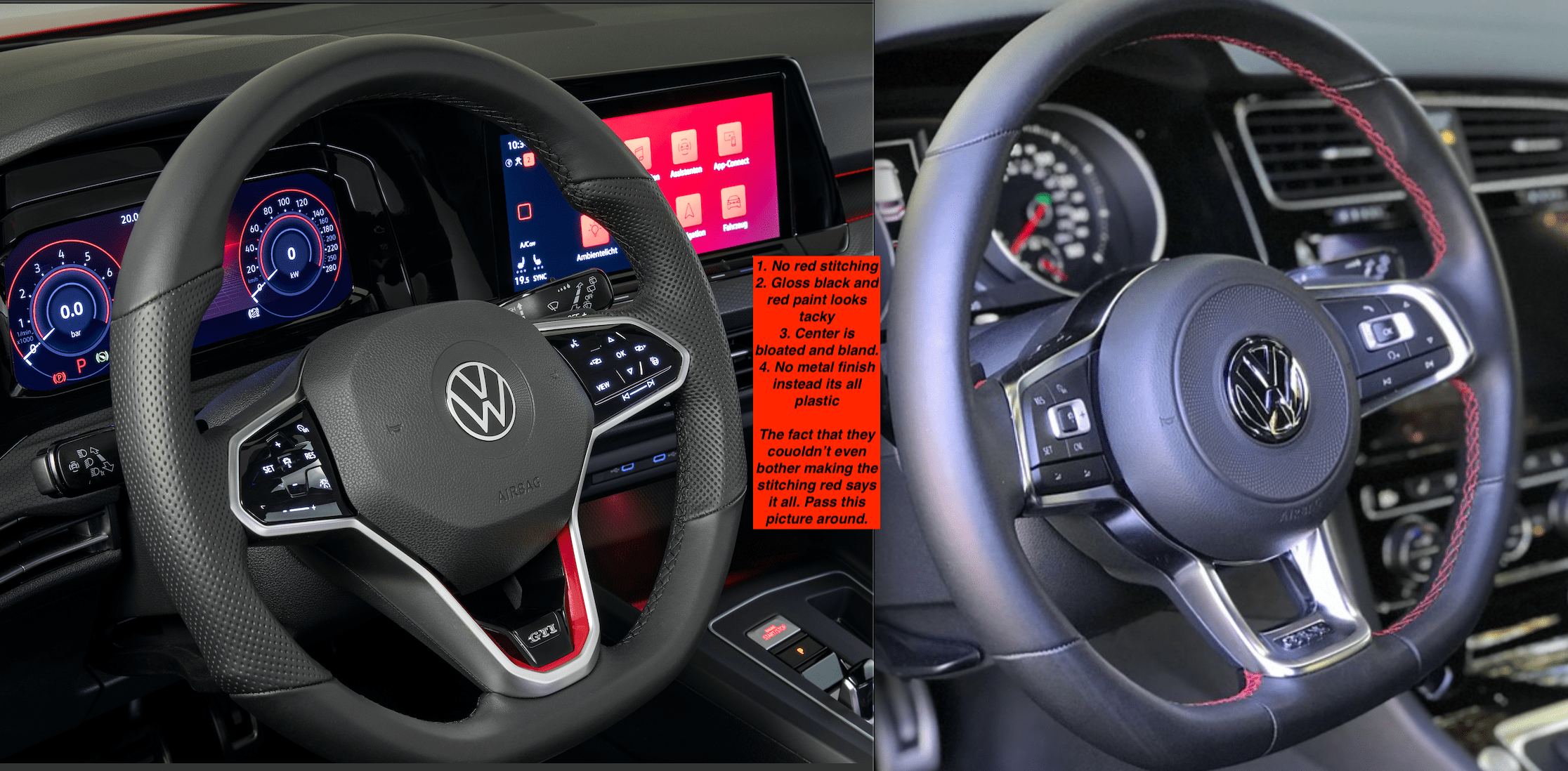 mk8 vs mk7 steering wheel r/GolfGTI