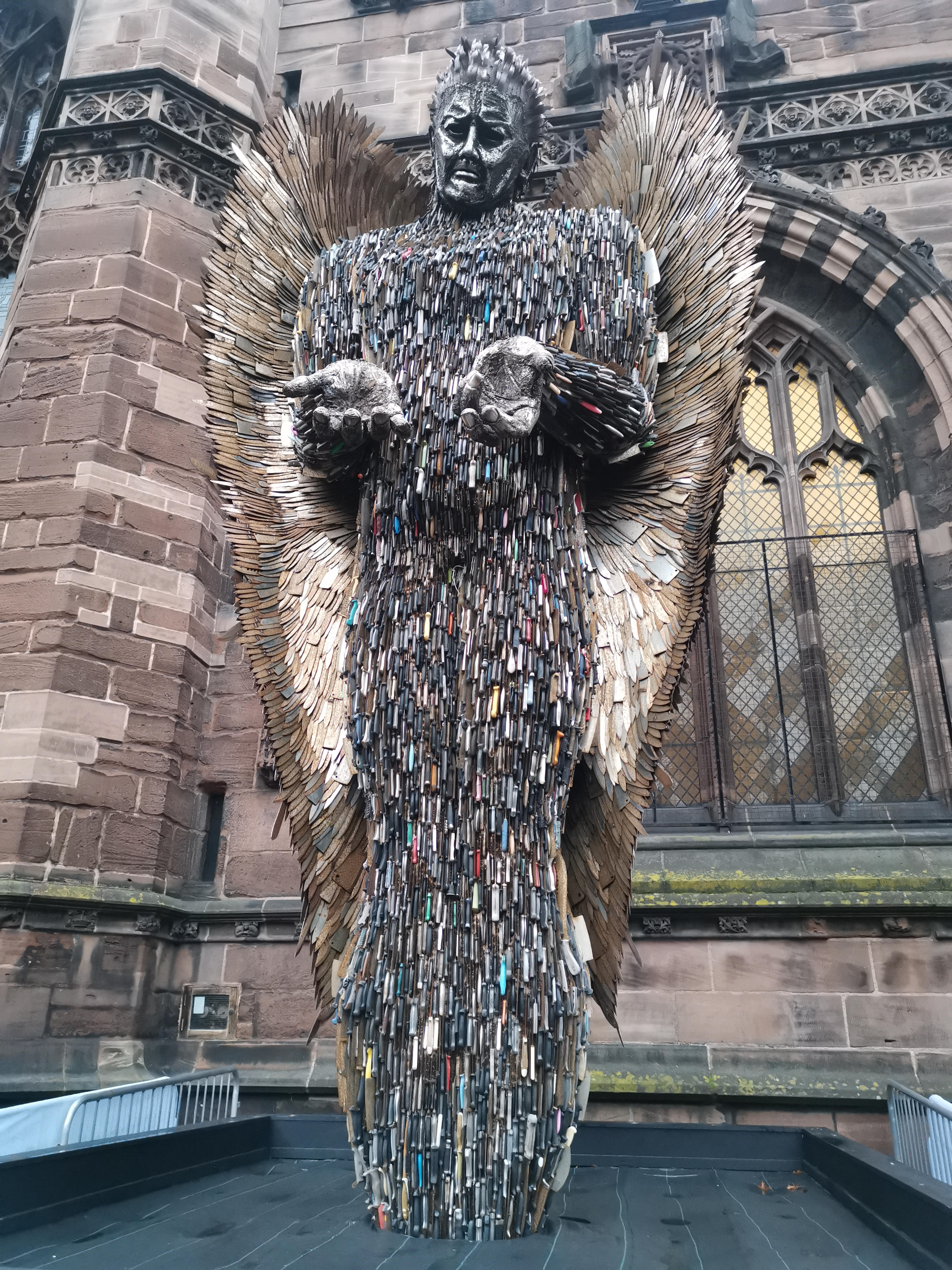 The Knife Angel Made from 100,000 knives gifted by the families of