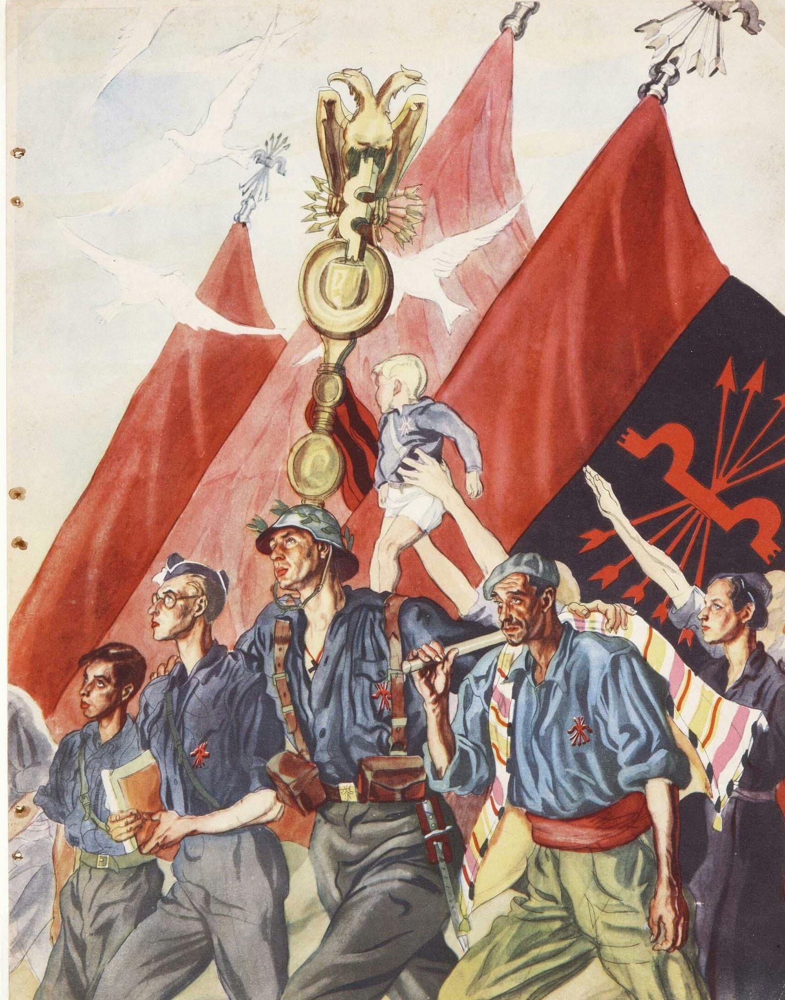 Falange artwork during the Spanish civil war r/PropagandaPosters