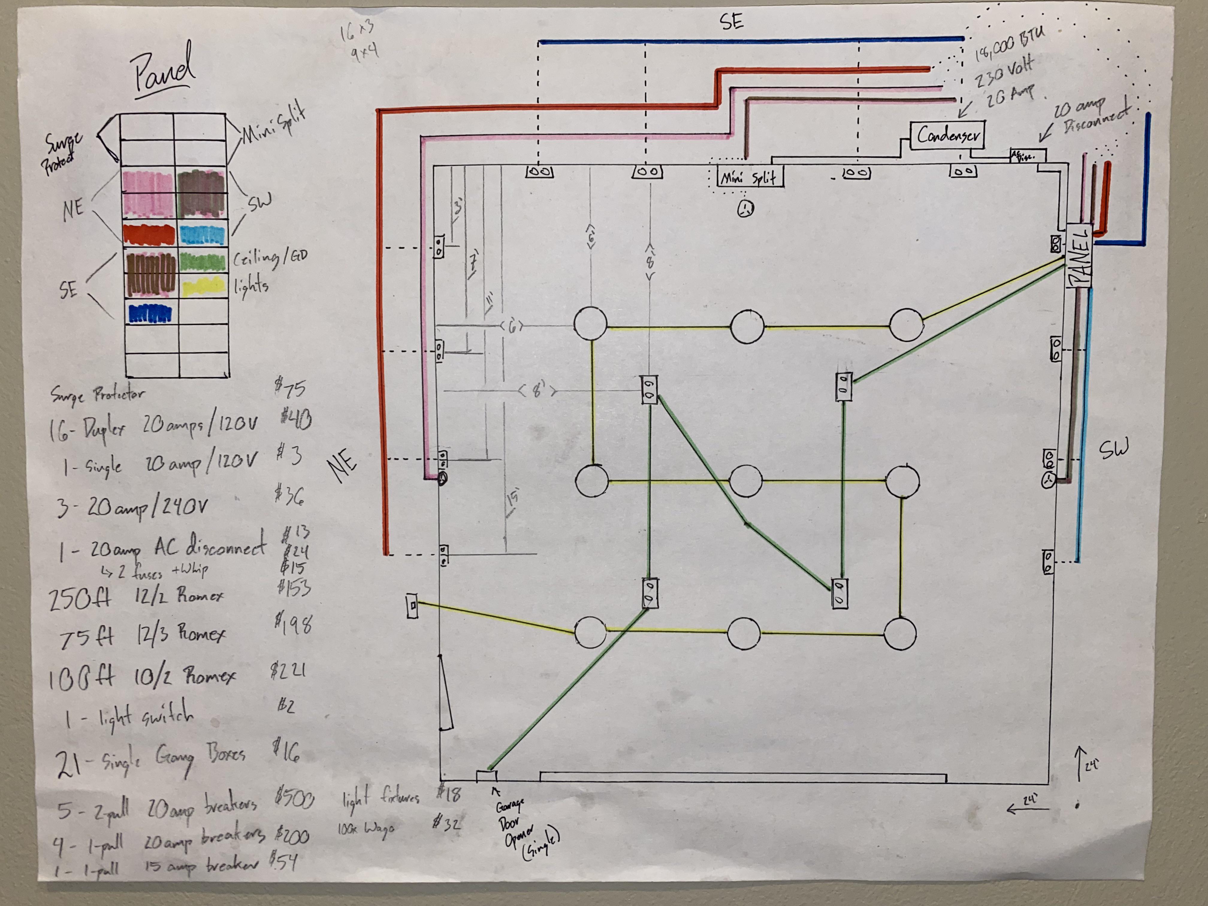 Residential Garage Wiring Plan Drawing