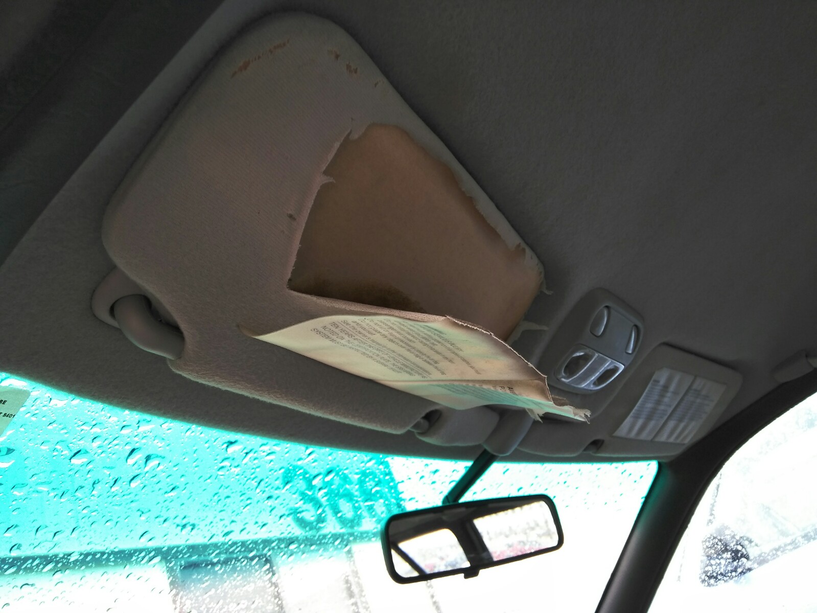 Fixing (or covering up) a ripped sunvisor r/fixit