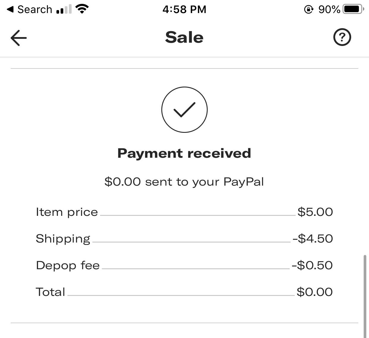 Accidentally put free shipping bc of the new update and made 0 on a 5