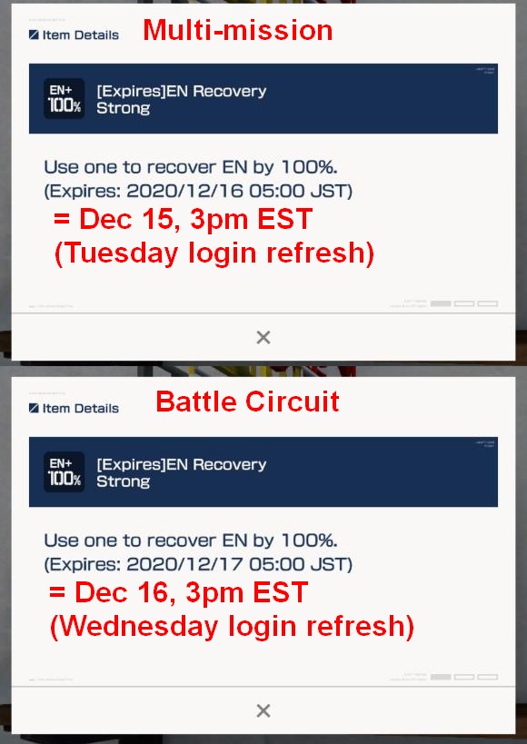 PSA EN refill expire time. r/GundamBattle