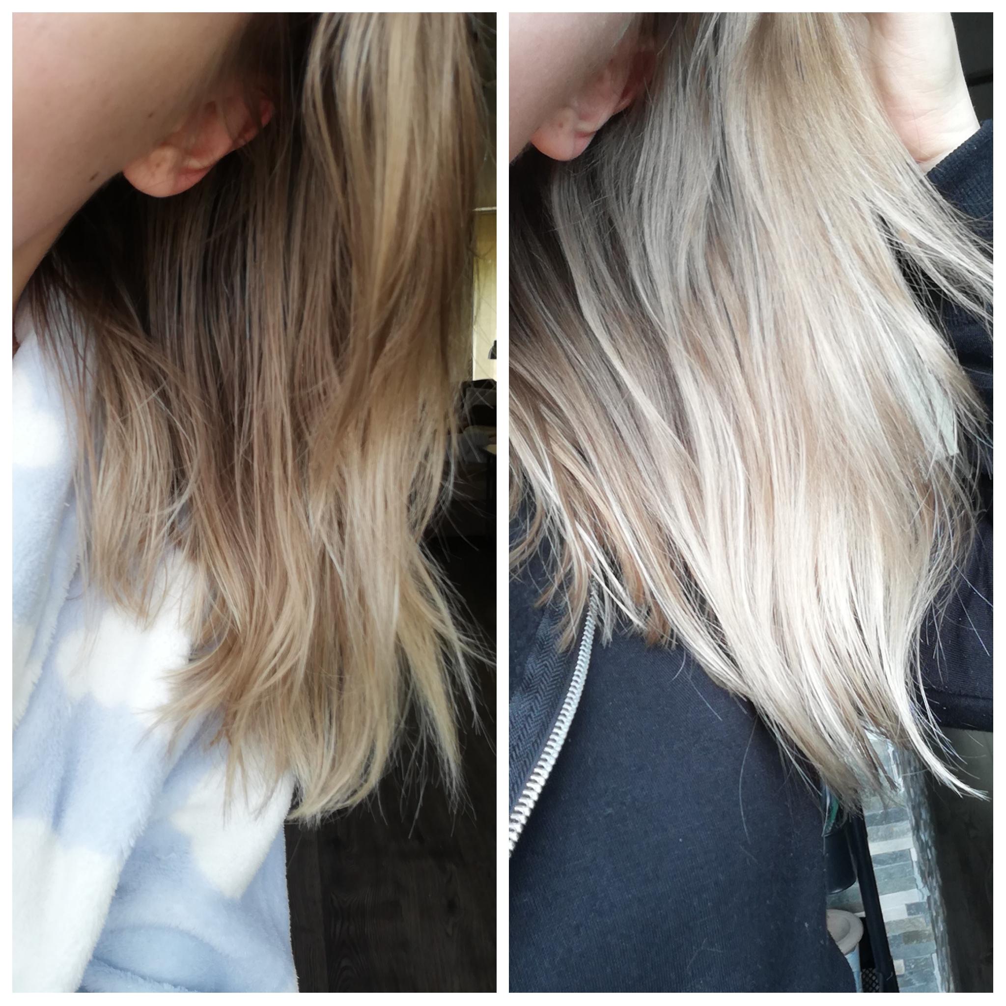 My hair before and after i did an egg hair mask. It feels so soft and it looks so shiny
