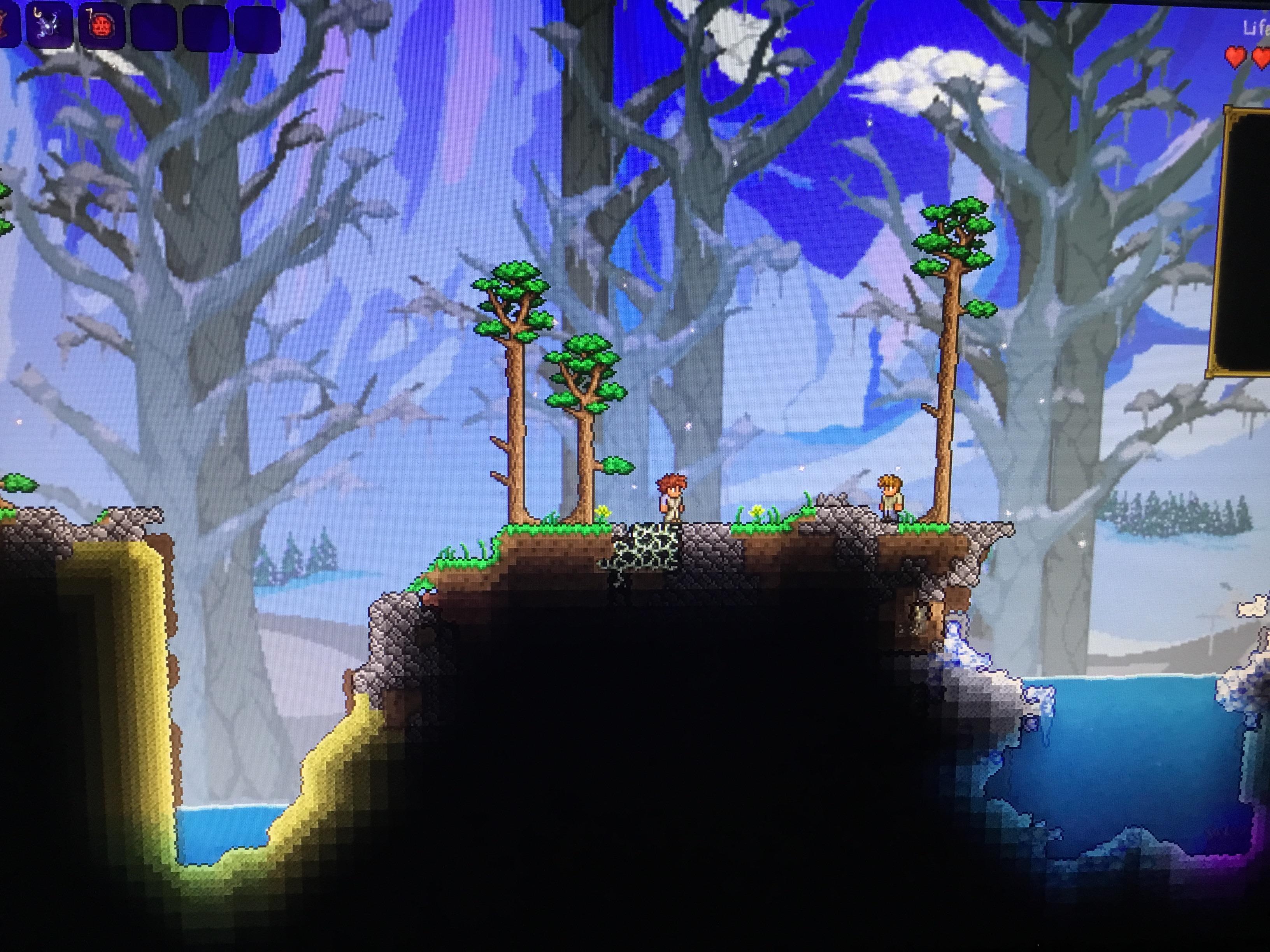 Just made a new world and got this incredible spawn! r/Terraria