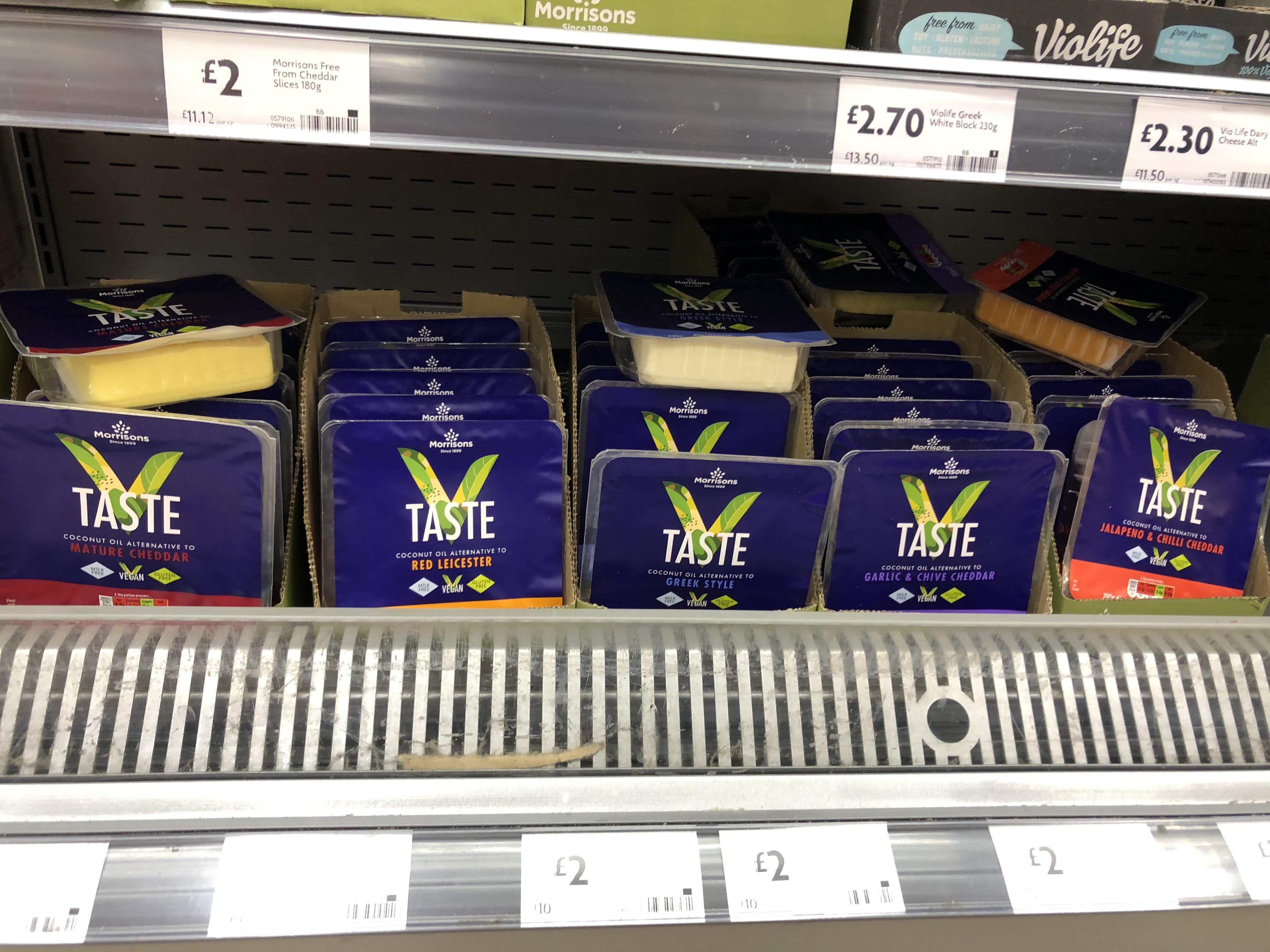 Morrison’s add new range of Vegan Cheeses. The Greek Style is great for