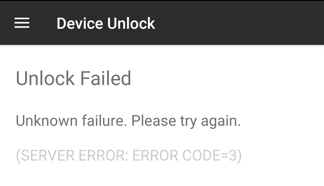 Has anyone dealt with this error when trying to permanent unlock their