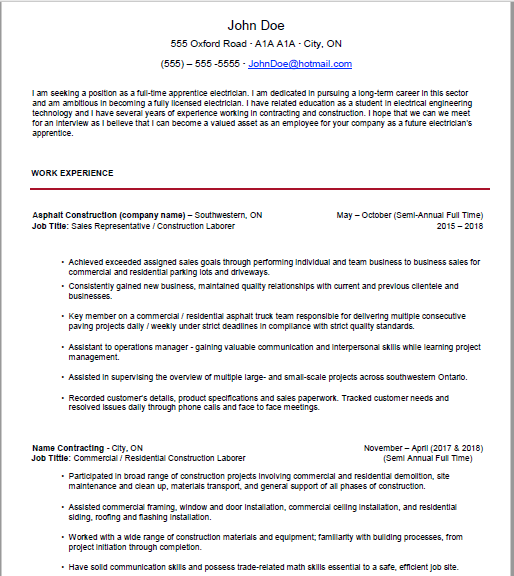 Ontario Apprentice Electrician Jobs