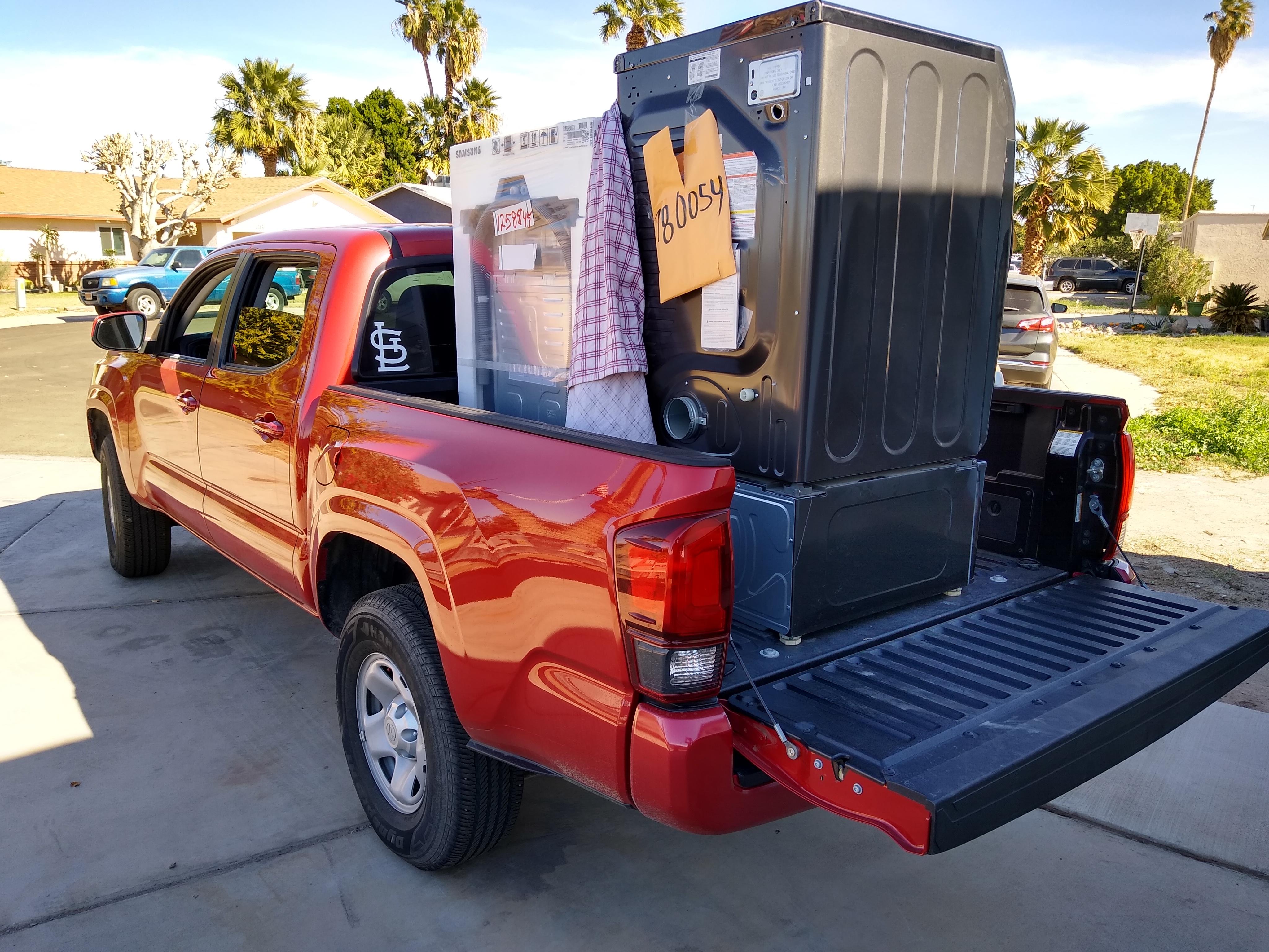 My Taco work pic. Helping a family member bring home a washer and dryer