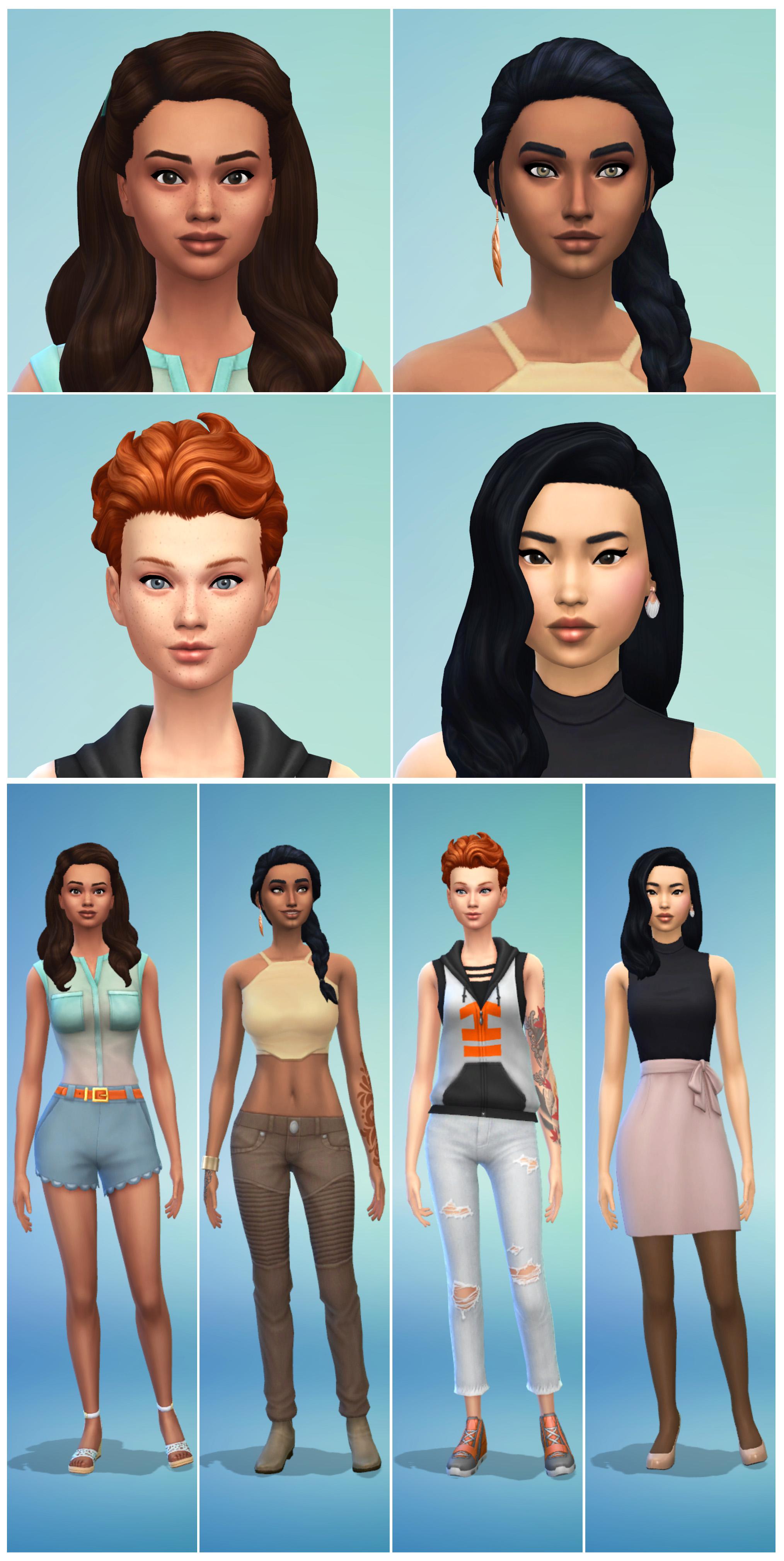 I challenged myself to create 4 no CC sims and I am rather proud of how