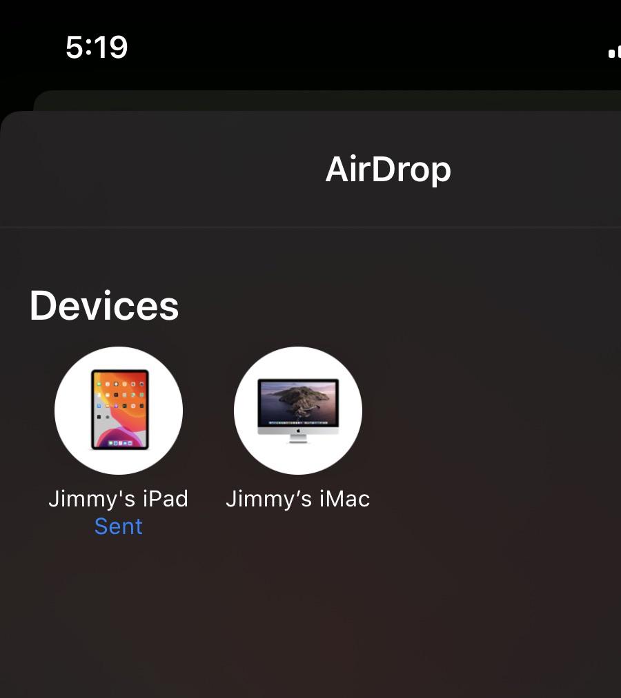 My old iPad Pro is represented as the newer iPad Pro in the AirDrop