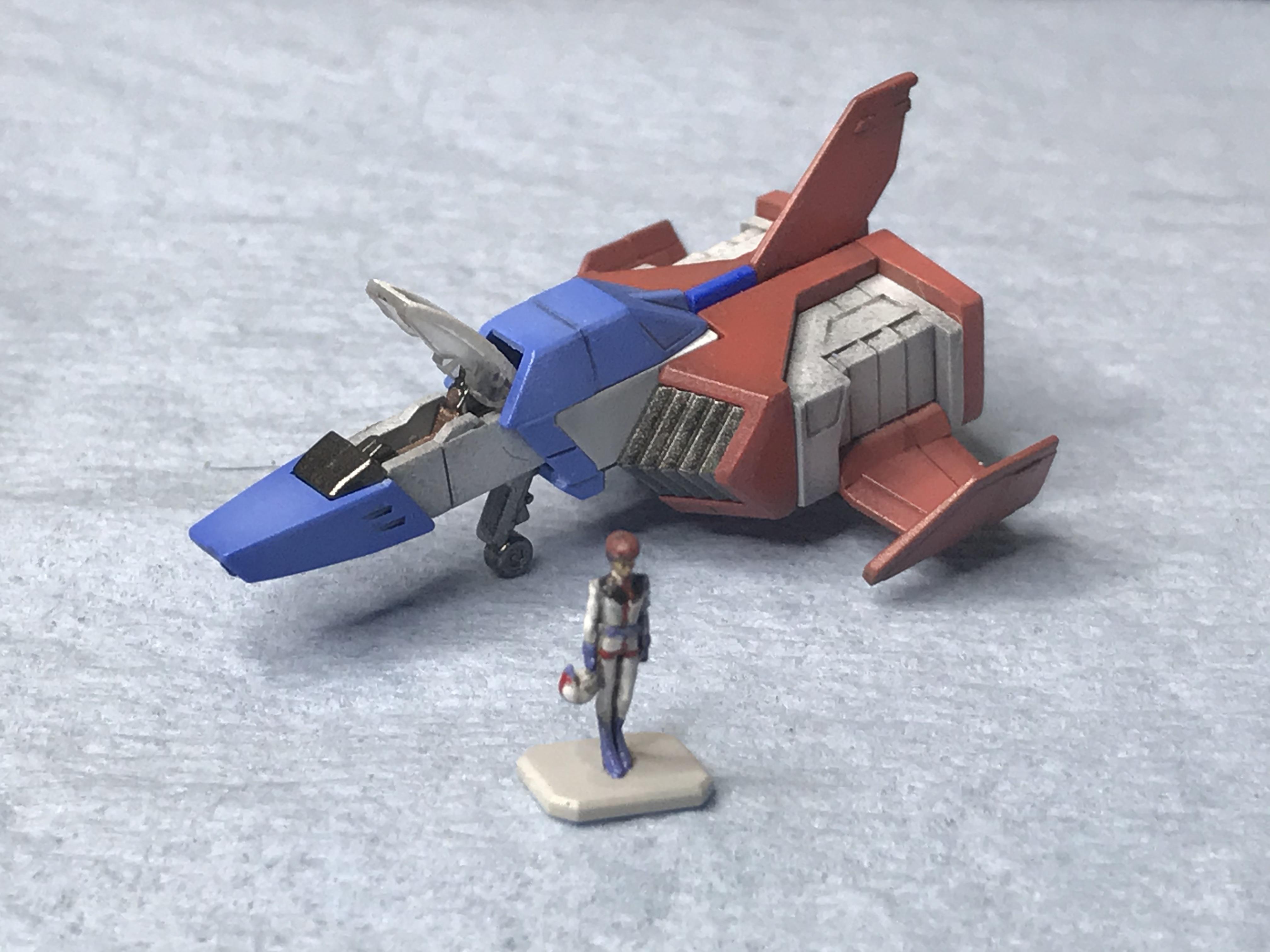 Finished painting the 1/144 scale Amuro Ray pilot figure that came with