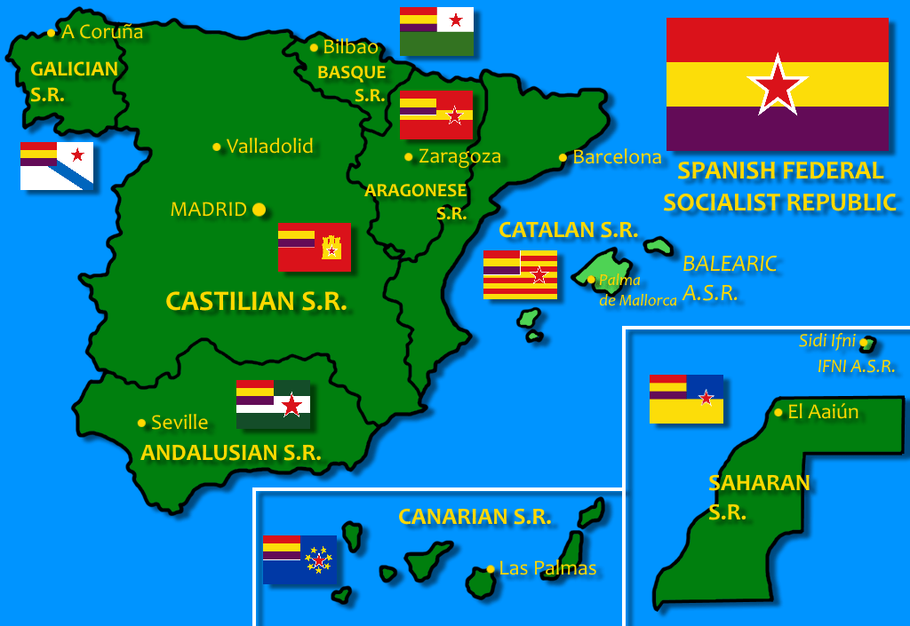 The Spanish Third Republic in 1975 LeftistImaginaryMaps