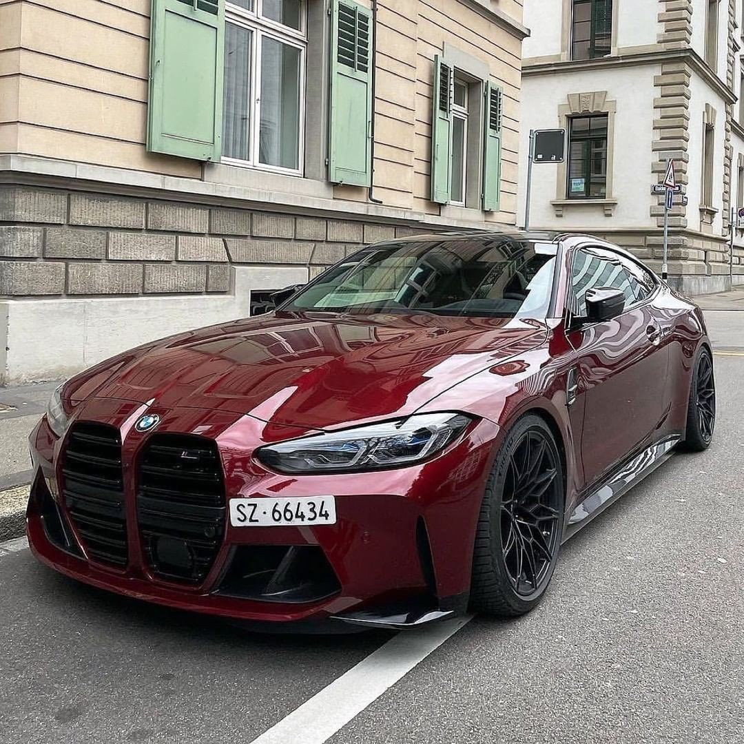 car in Cherry Red BMW