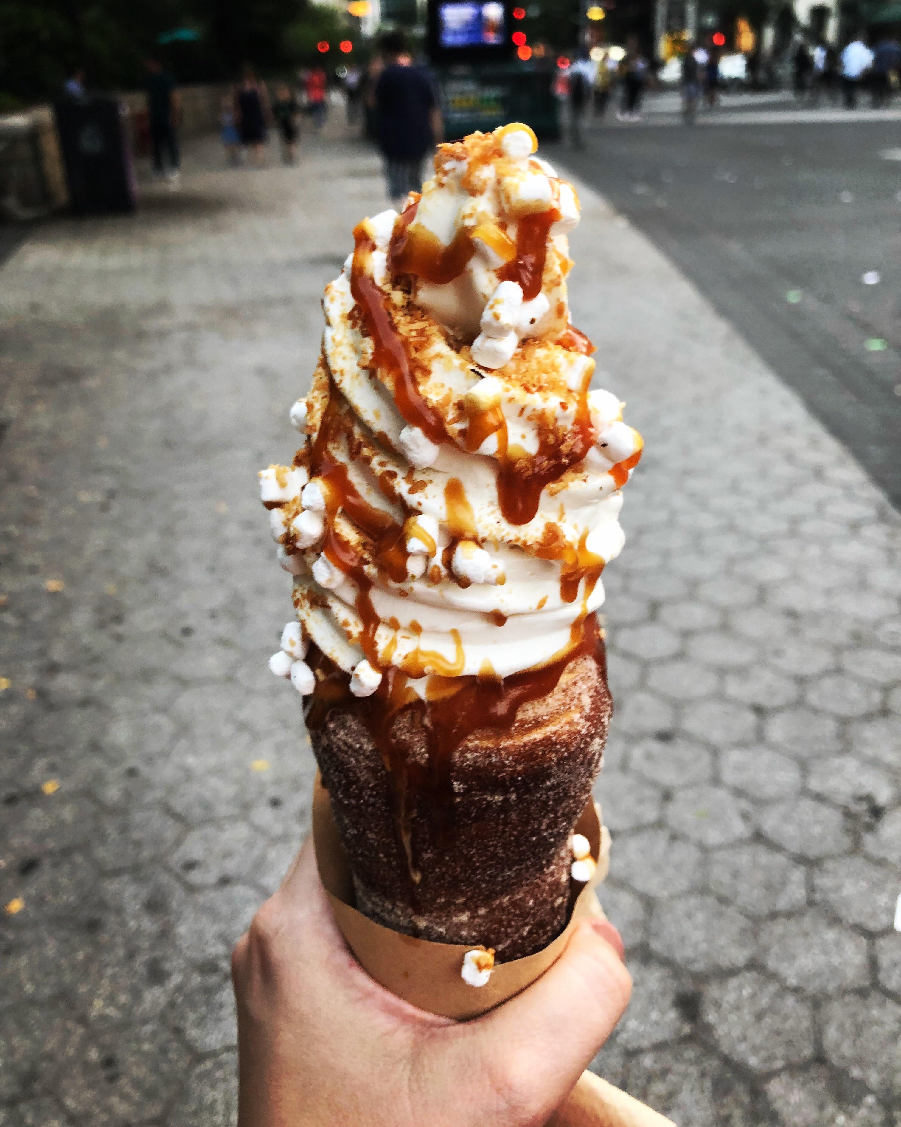 [I Ate] Vanilla ice cream with caramel drizzle, butterscotch crunch