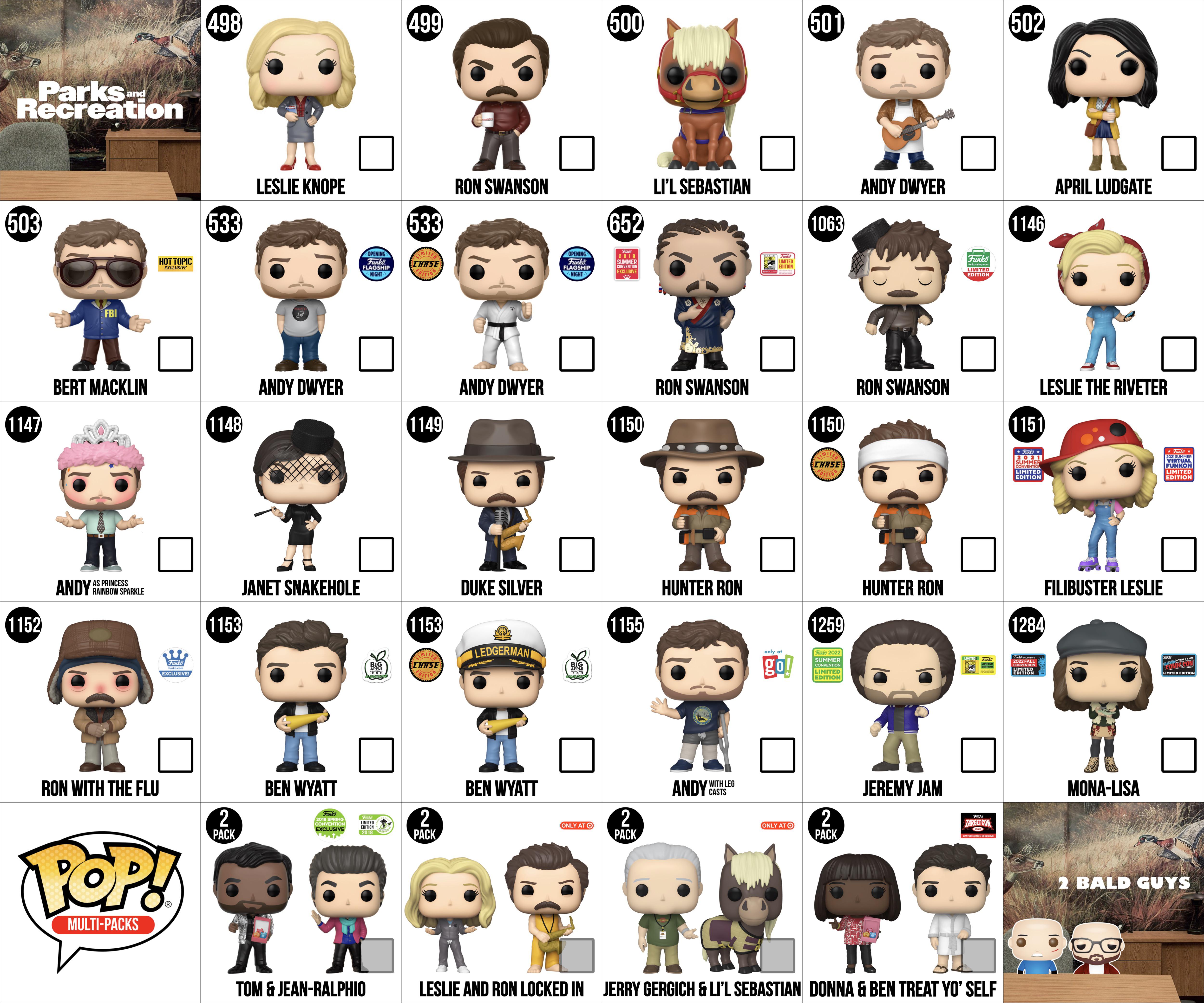 Parks and Recreation POP!s Checklist ☑️ r/funkopop