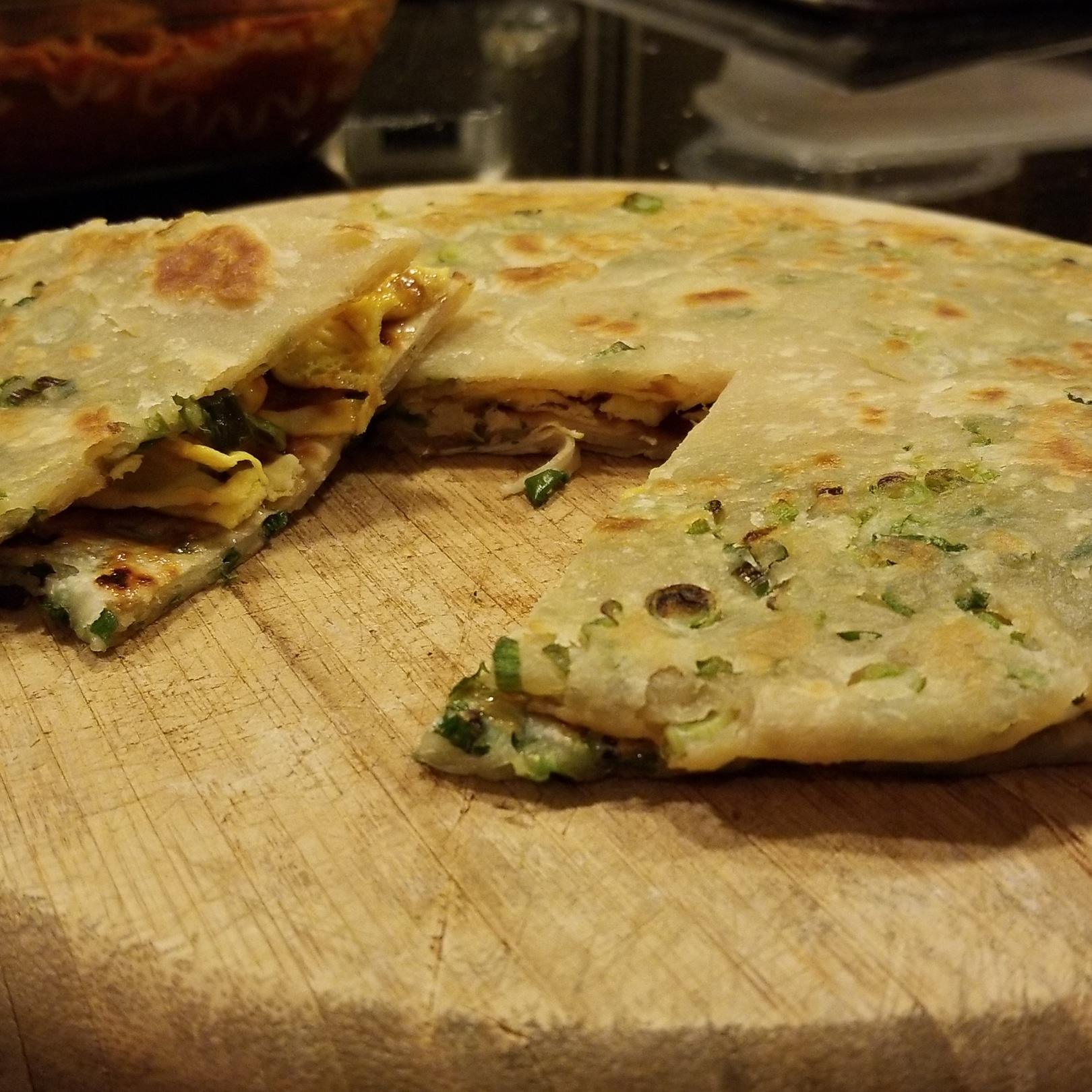 Week 1 New to You Scallion Pancake (sandwiching egg and hoisin) r