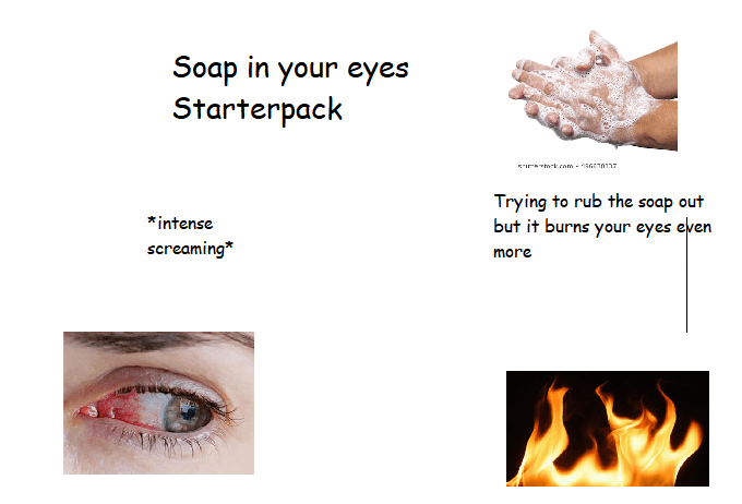 Soap in your eyes starterpack : r/starterpacks