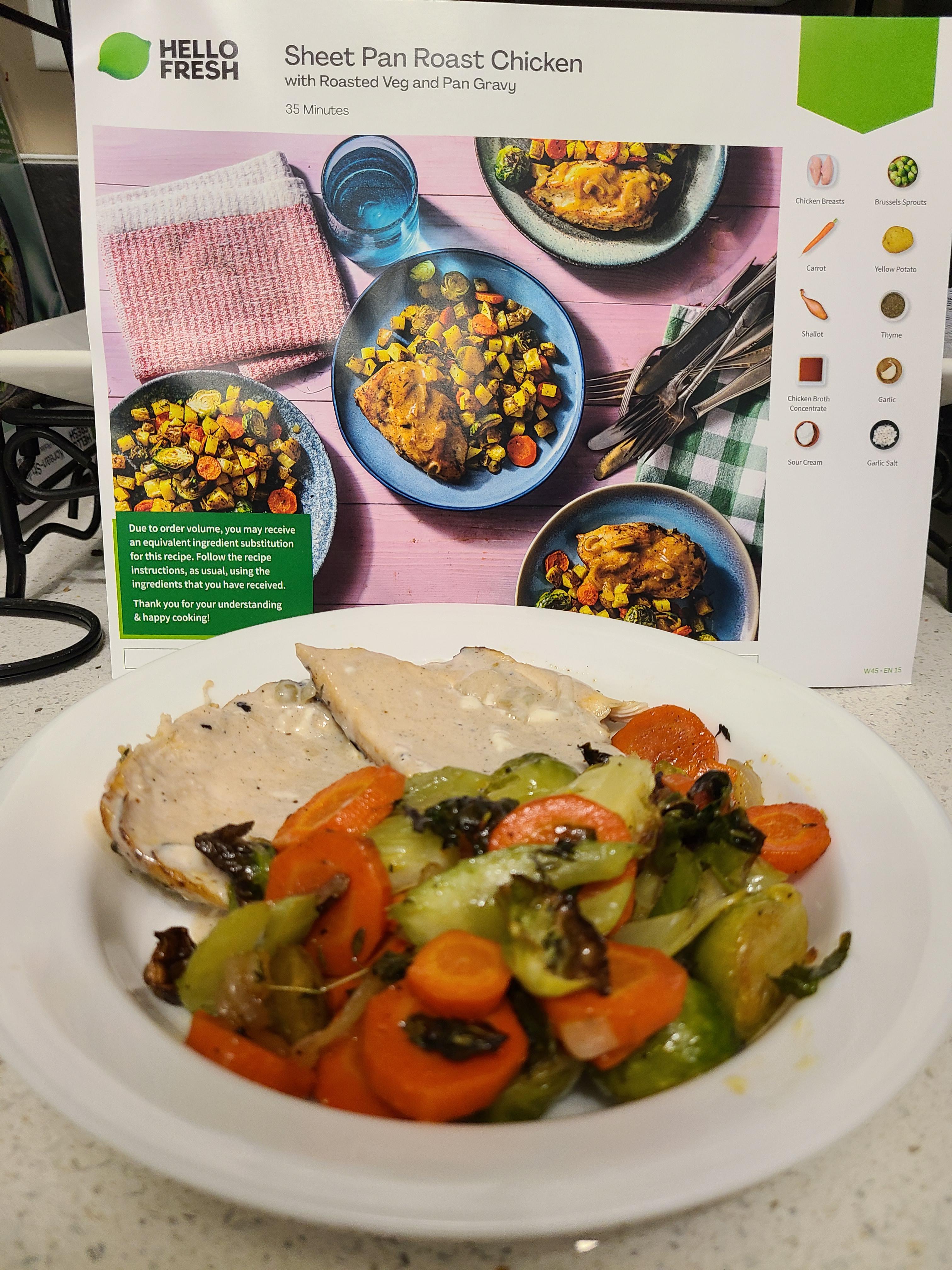 Sheet Pan Roast Chicken with Roasted Veg and Pan Gravy r/hellofresh