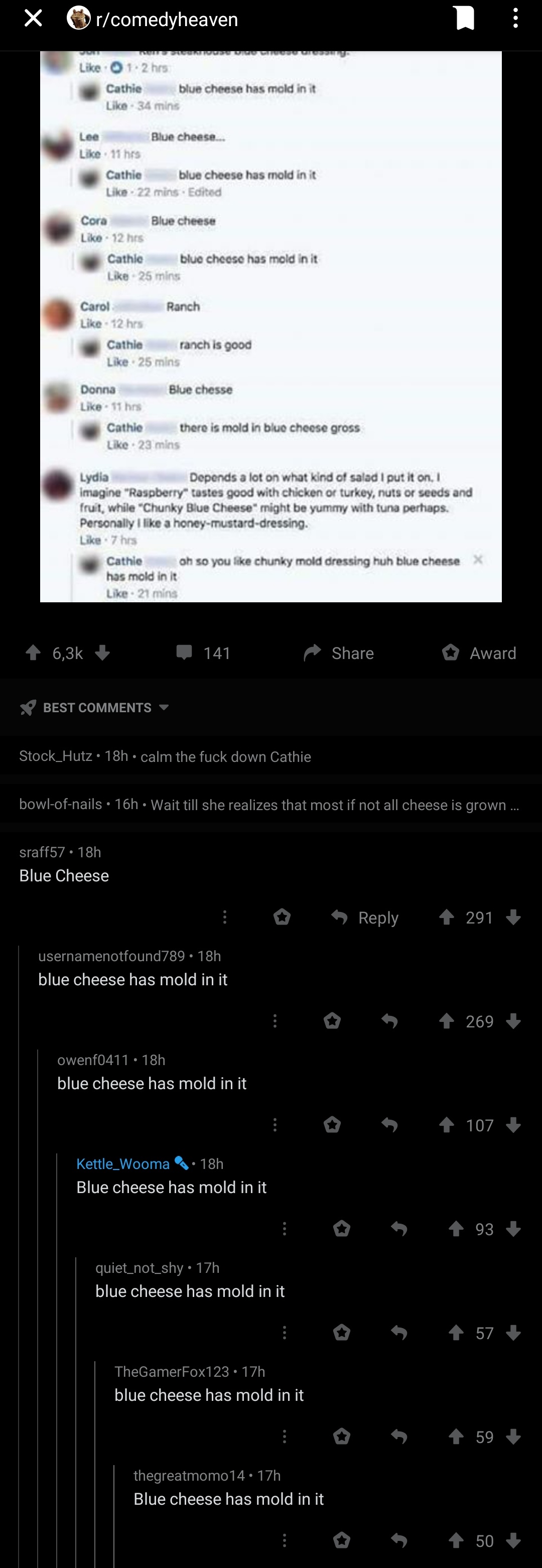 blue cheese has mold in it r/ontheledgeandshit