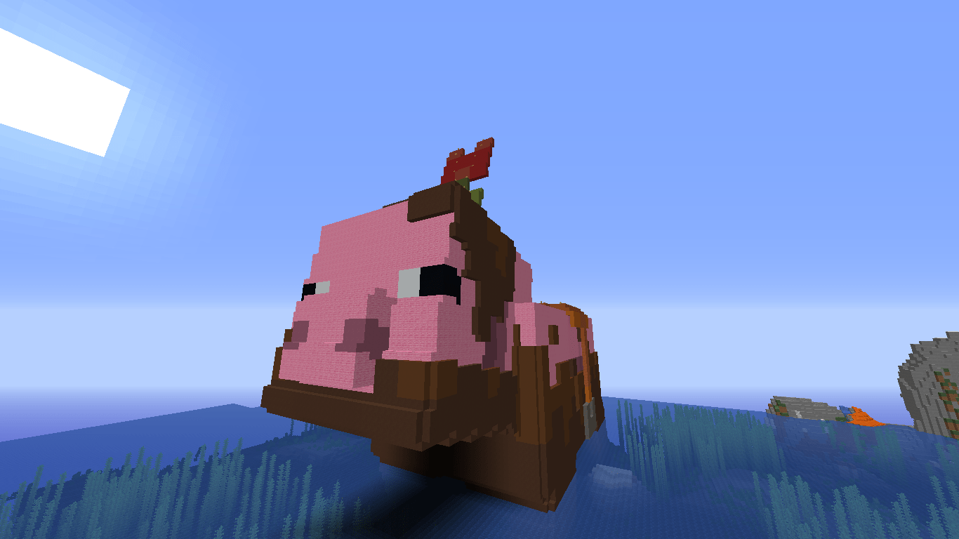 I made a giant muddy pig! r/Minecraft