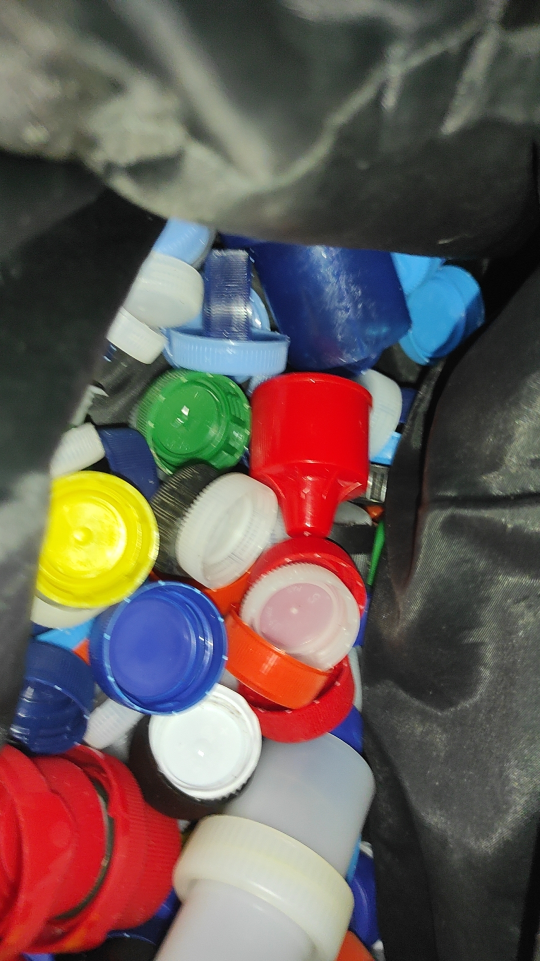 Being an intern, my work decided to fill my bag with bottle caps as a