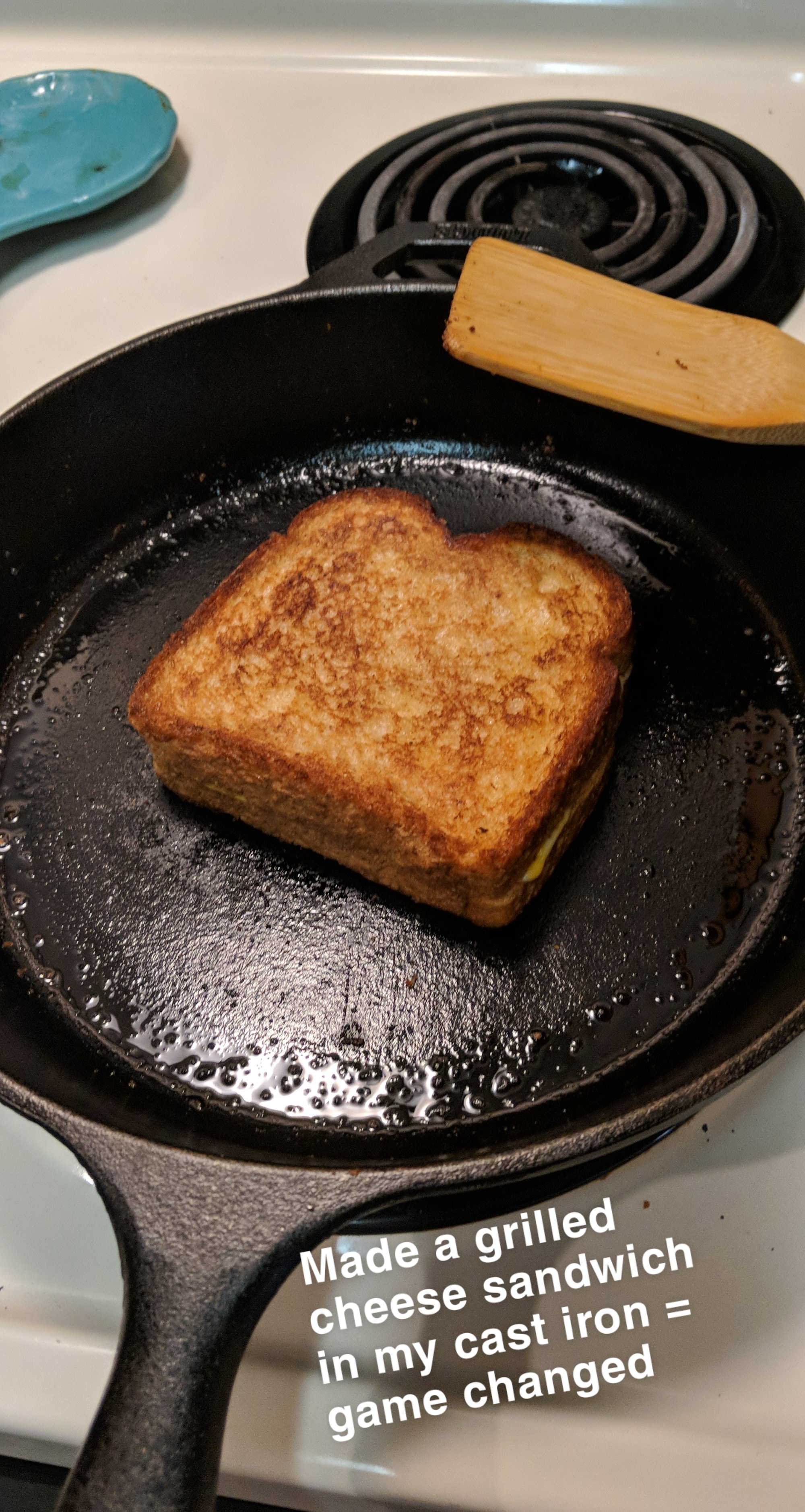 Made the best grilled cheese of my life last night in my cast iron