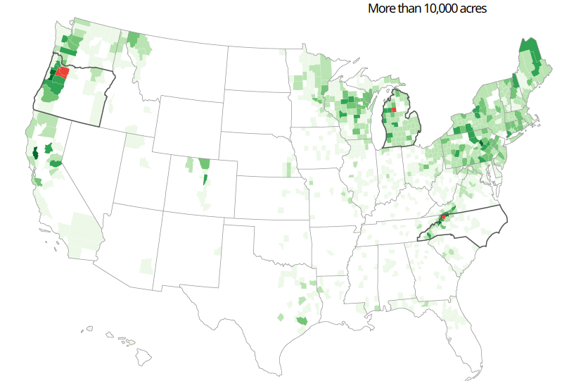 Map of Christmas tree farm density shows UP outside Michigan r