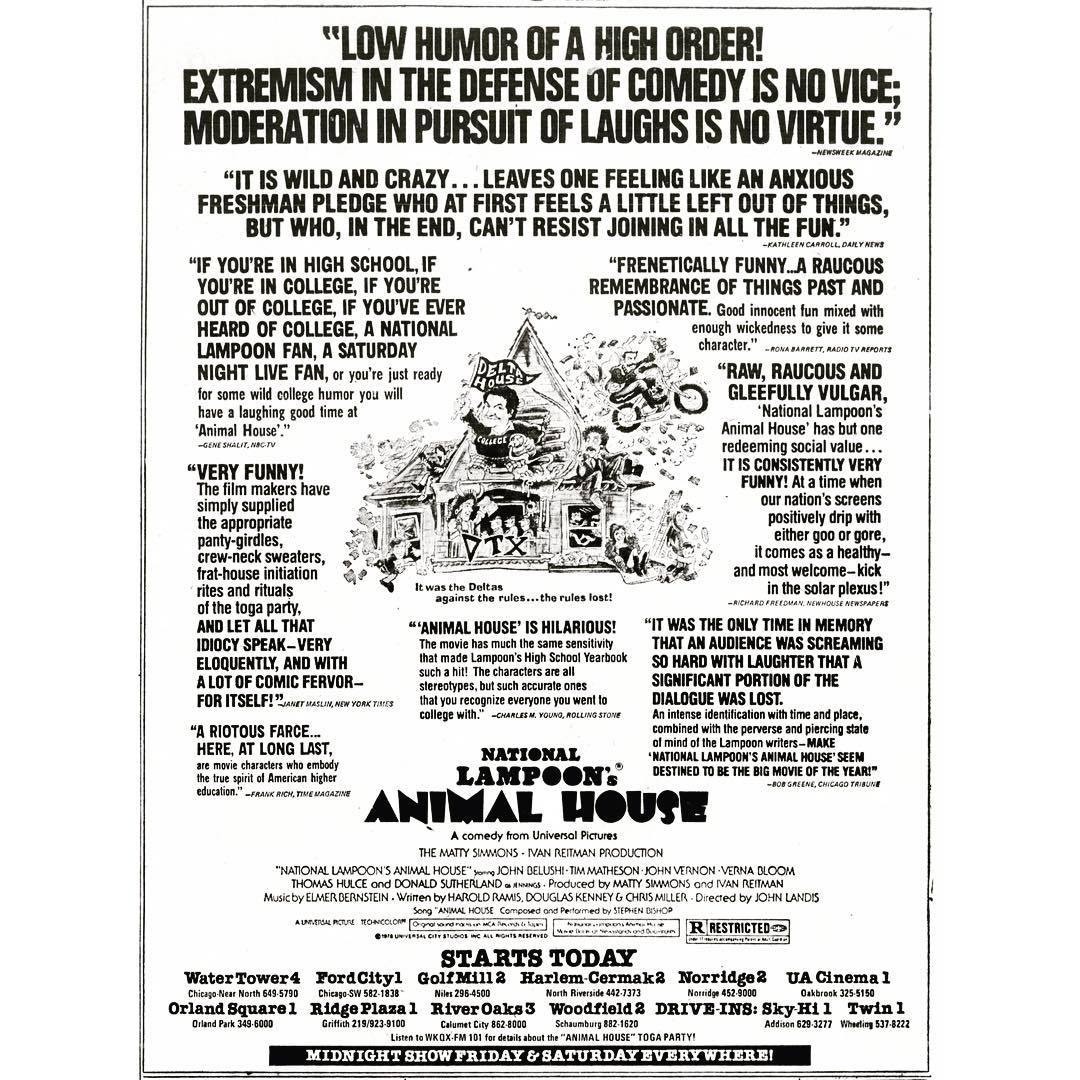 40 years ago today, National Lampoon’s Animal House was released in