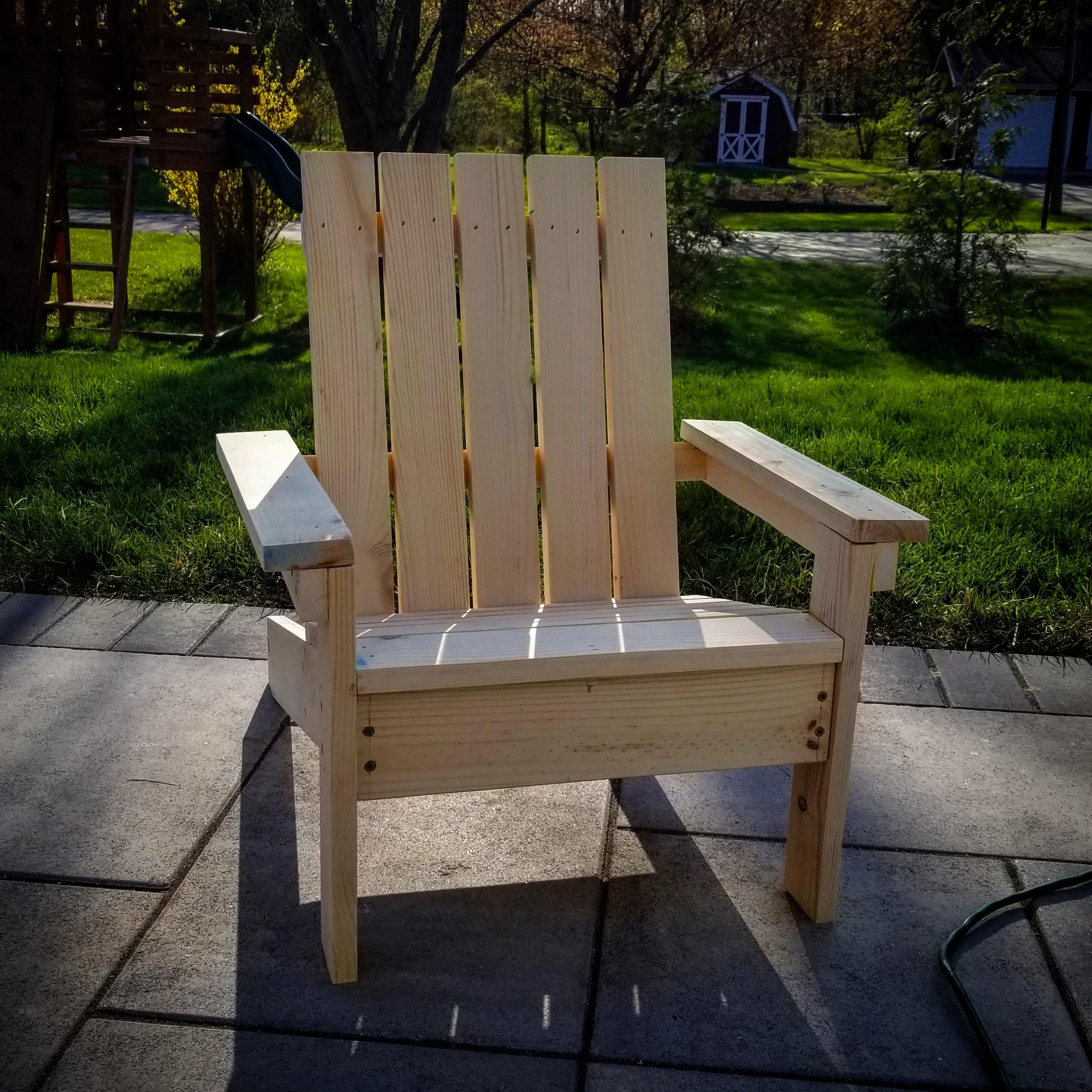 Child Adirondack chair. Not too bad but learned that rounding edges on