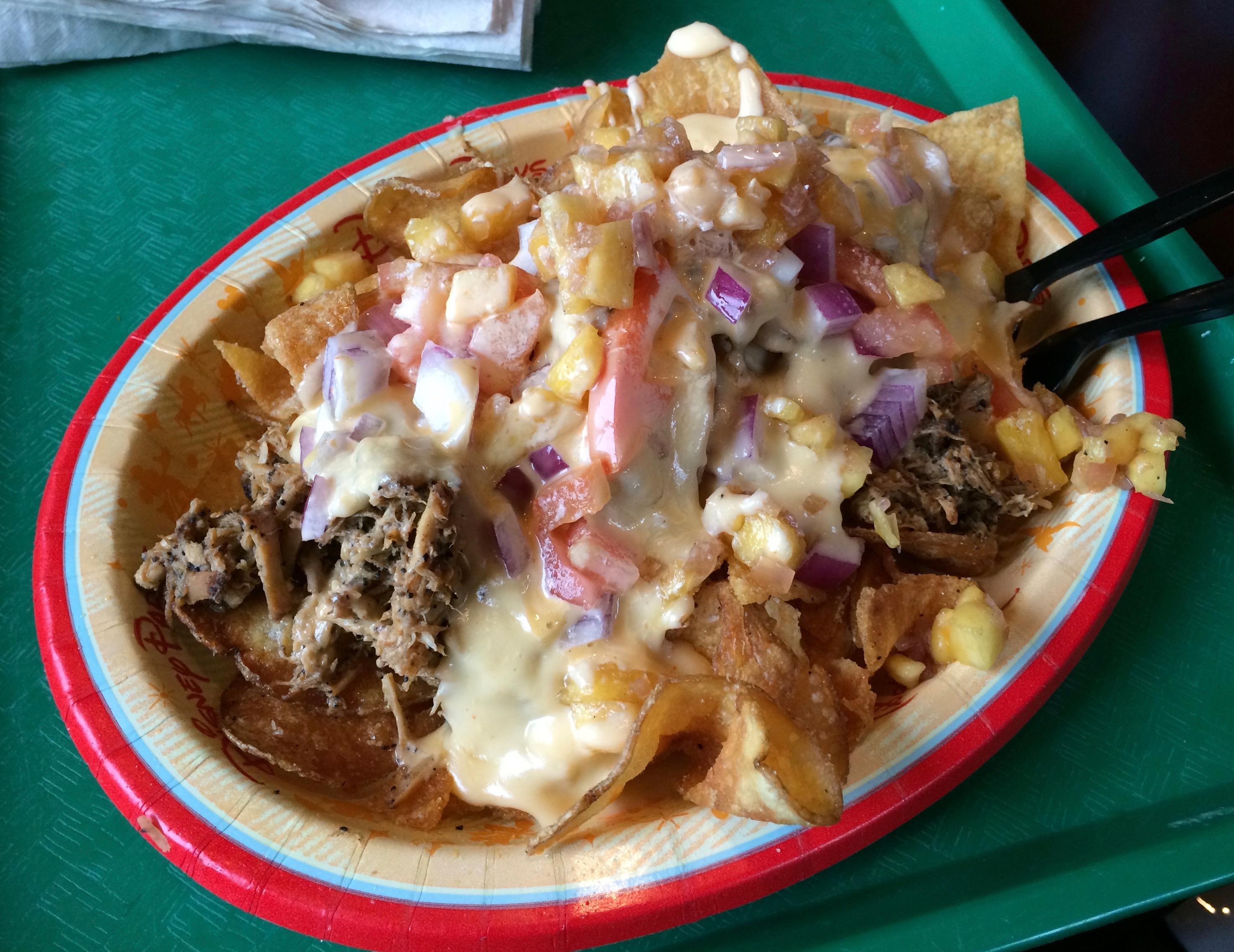 Pulled Pork Nachos from Captain Cook's! Yum! WaltDisneyWorld