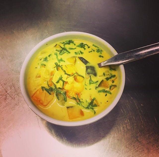 Curry Chicken and Kabocha squash. Just found this sub. Soup is my
