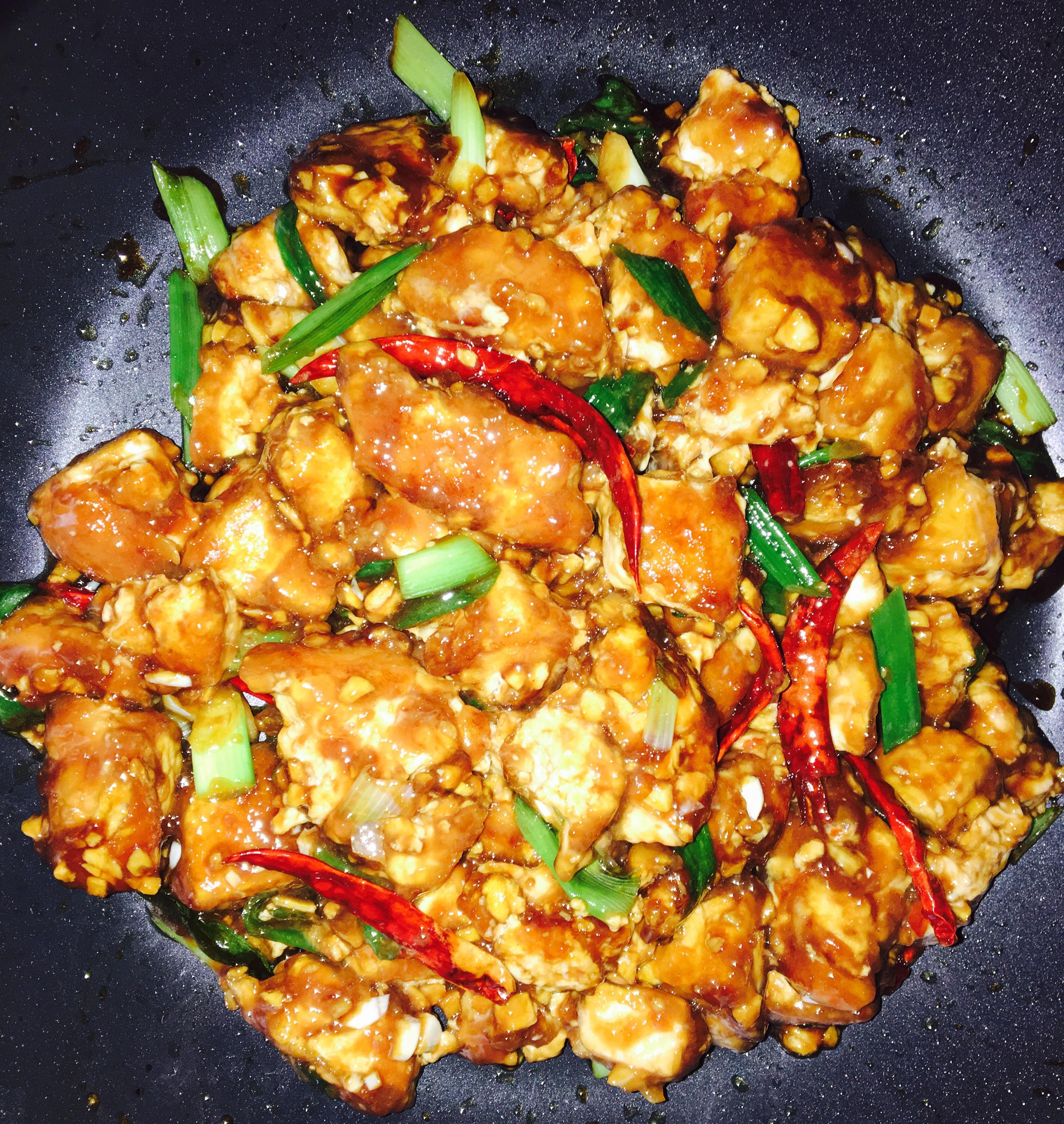 [homemade] spicy general Tso tofu r/food