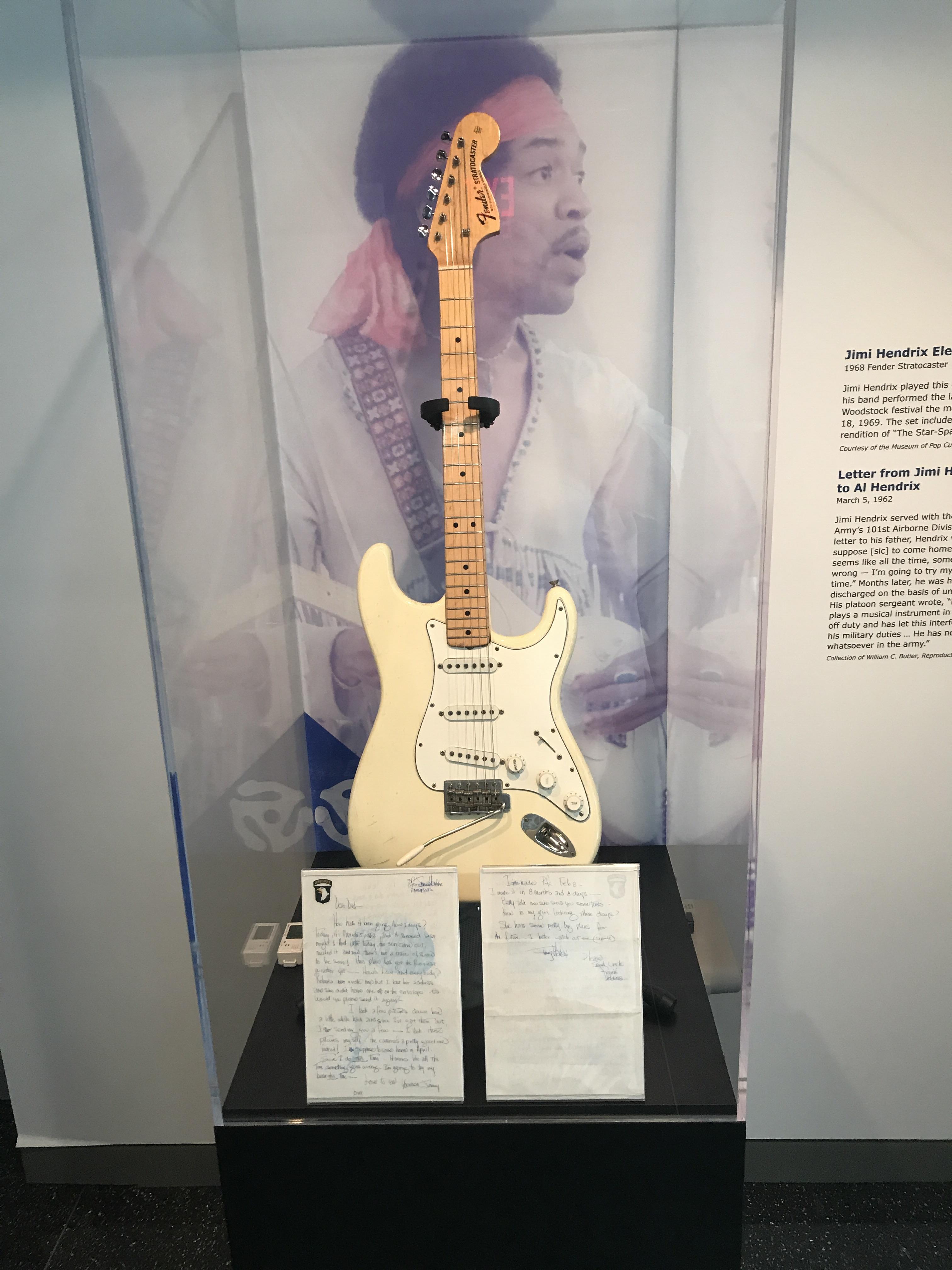The guitar Hendrix played the "StarSpangled Banner" on at Woodstock