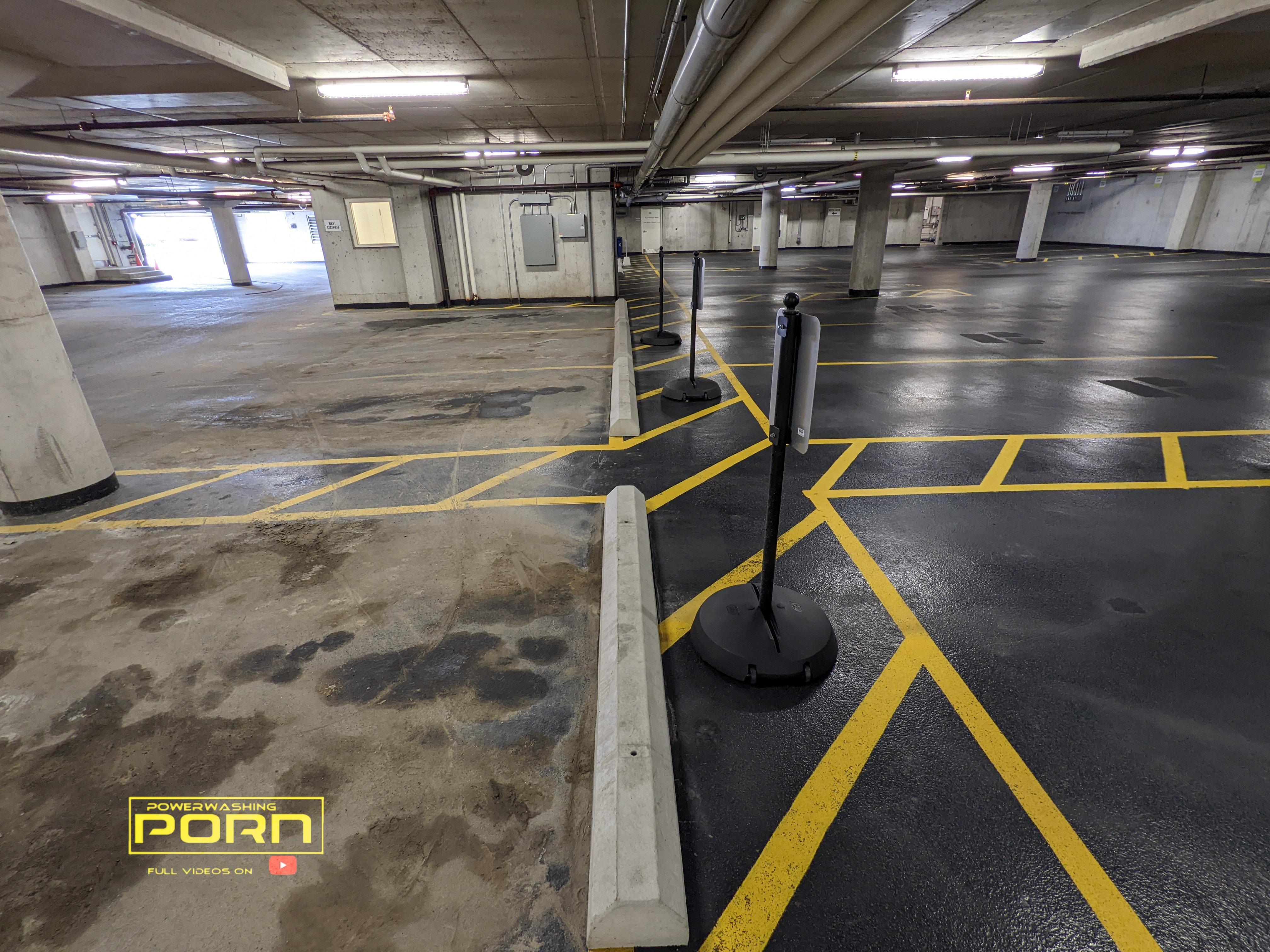 Black top parking garages are satisfying. The contrast is better when