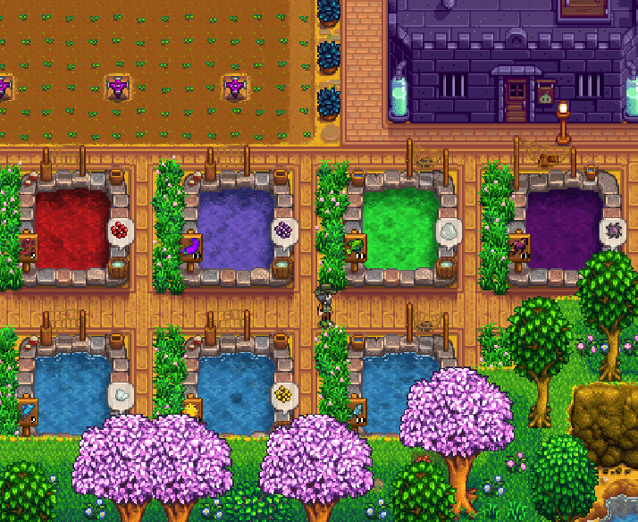 Lava Eel, Super Cucumber, Slimejack, Void Salmon Colored Fishponds r/StardewValley