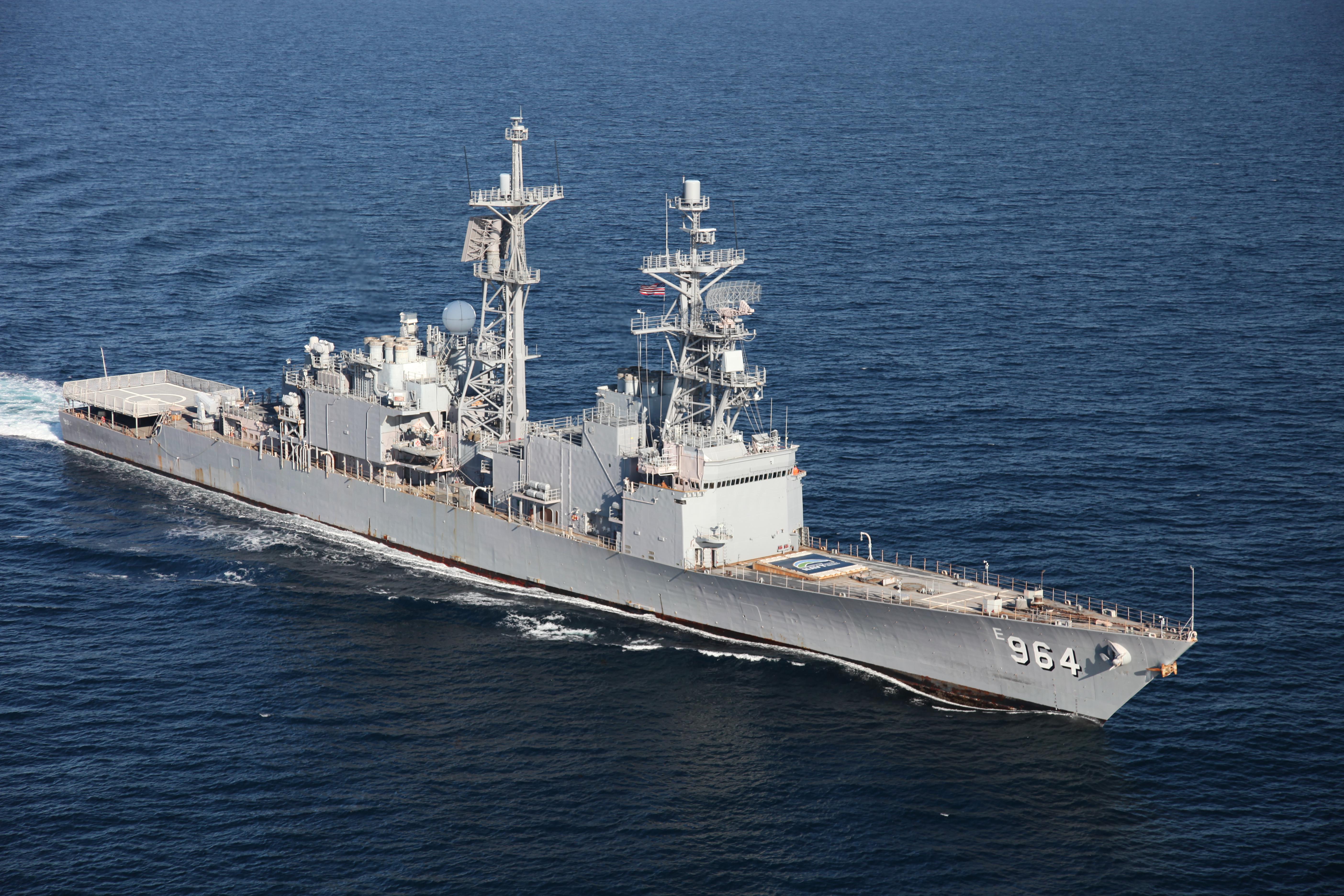 Self defense test ship E964 used by the US navy as a test bed for new