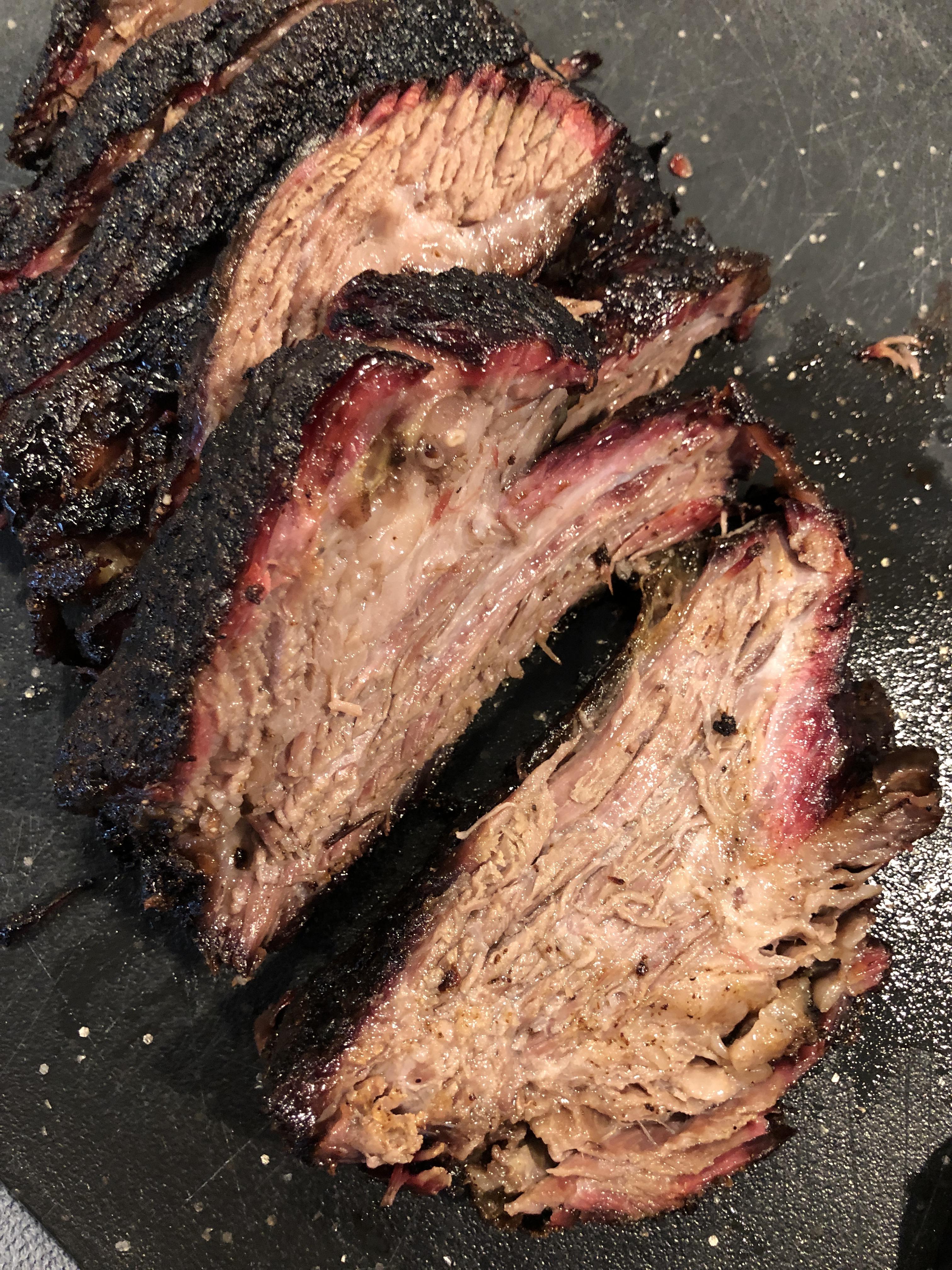 Point from a brisket today. 225 12 hours no wrap separated brisket. r