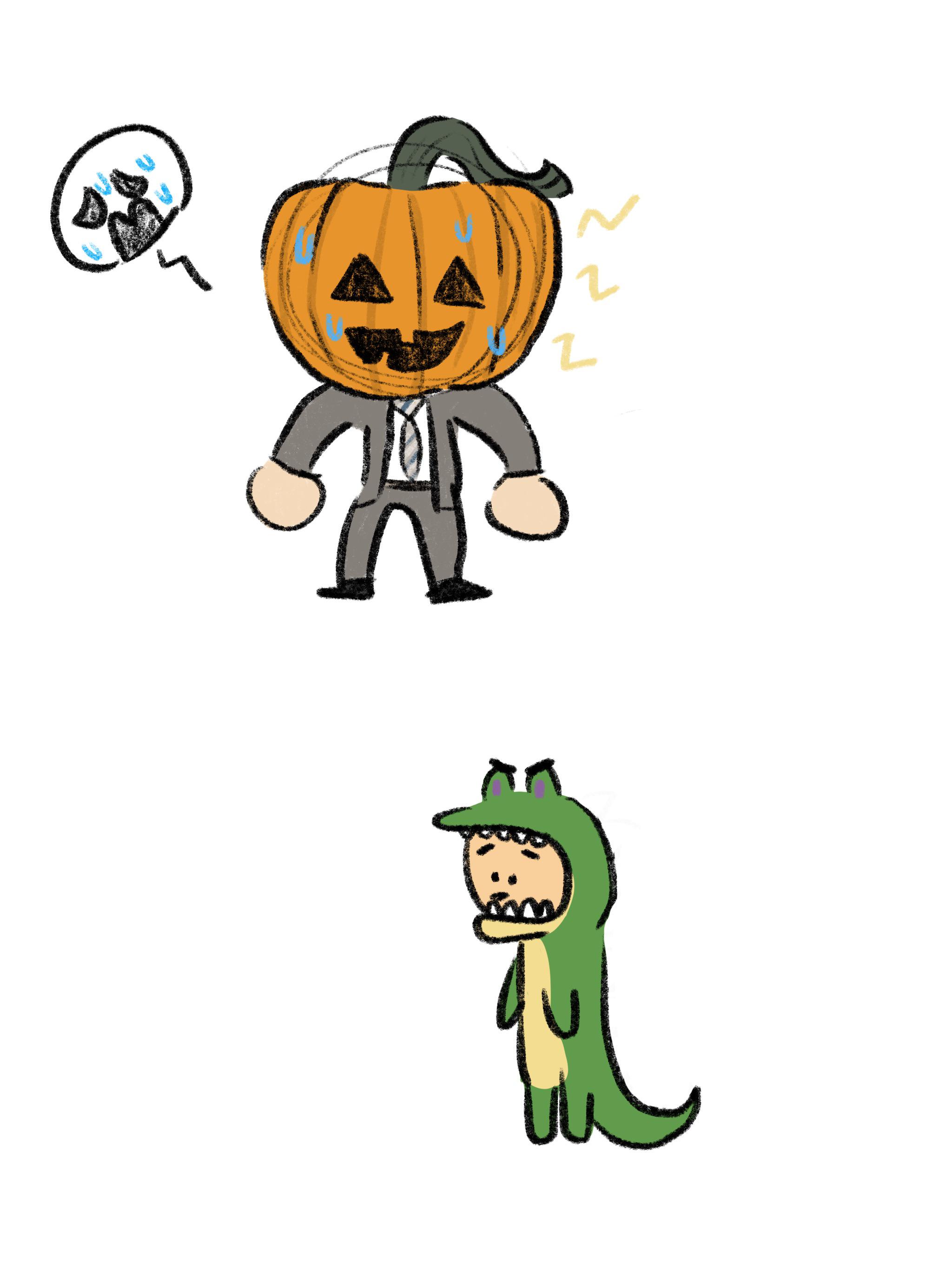 To get into the Halloween spirit I drew Dwight with his pumpkin head