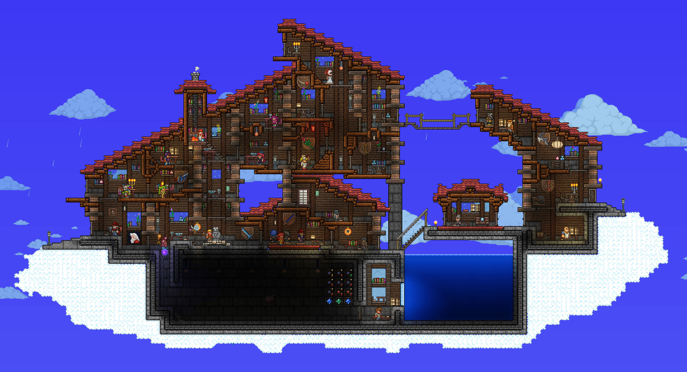 I turned a floating lake into my base (original build by u/Denferok