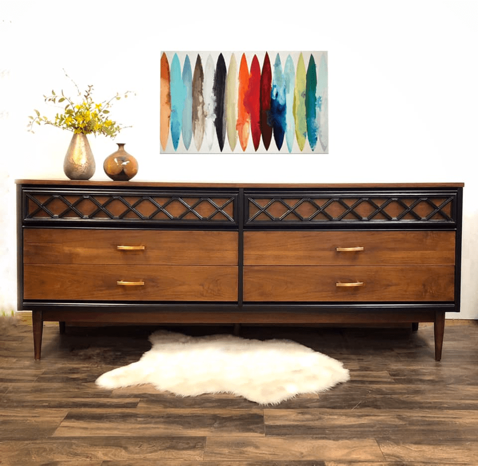 Got this refinished Bassett sideboard delivered today. Stamped 1965