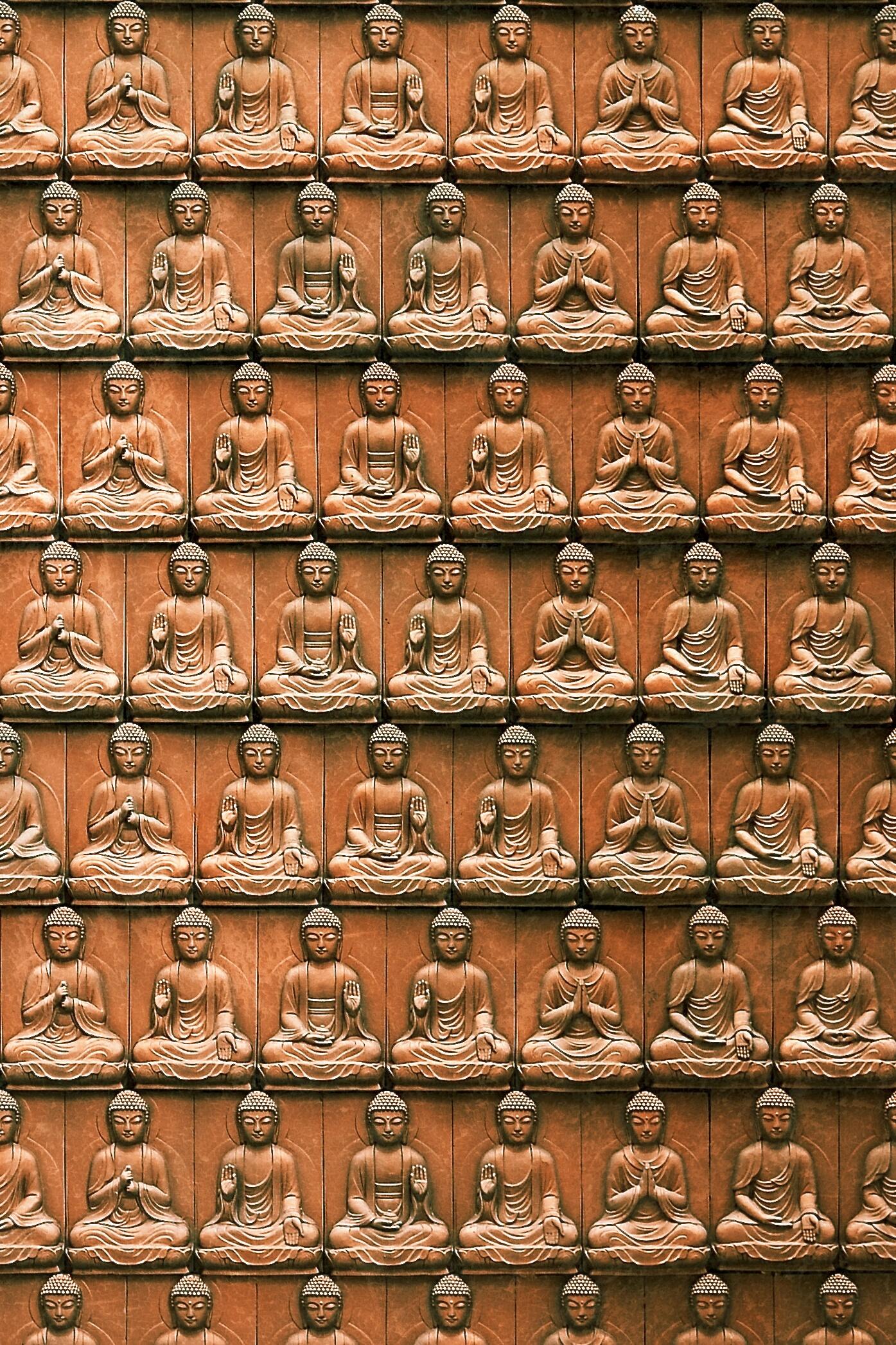 Wall of Buddhas from Beomnyeonsa Temple in Seoul r/Buddhism