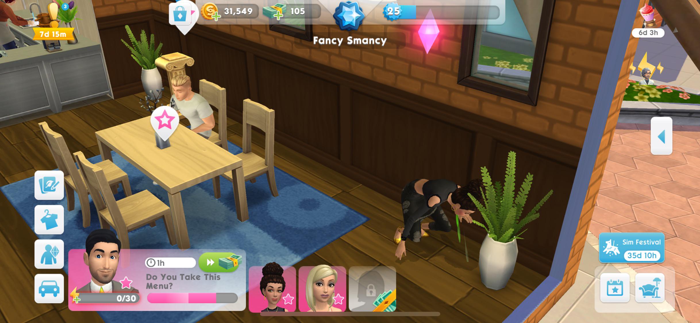 Why is my sim puking in the corner of the restaurant? 😭 r/SimsMobile