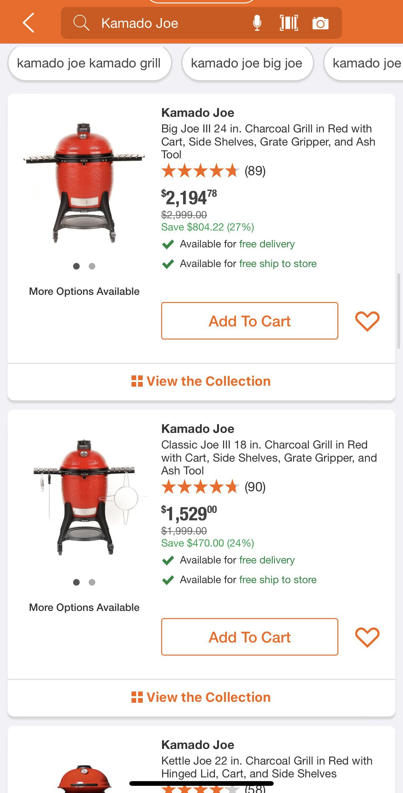 Big Joe 3 and Classic 3 sale at Home Depot r/KamadoJoe