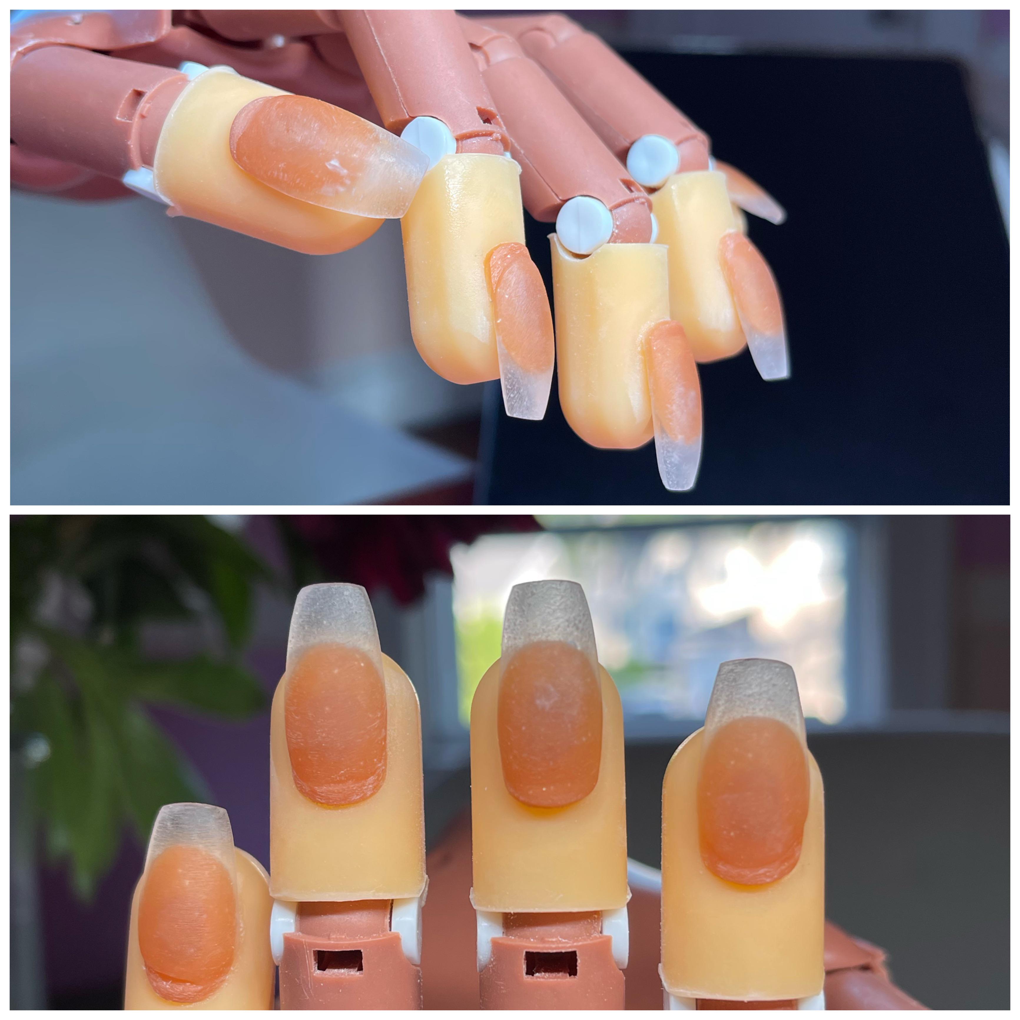 Just finished my second month of nail school. Working on my acrylic